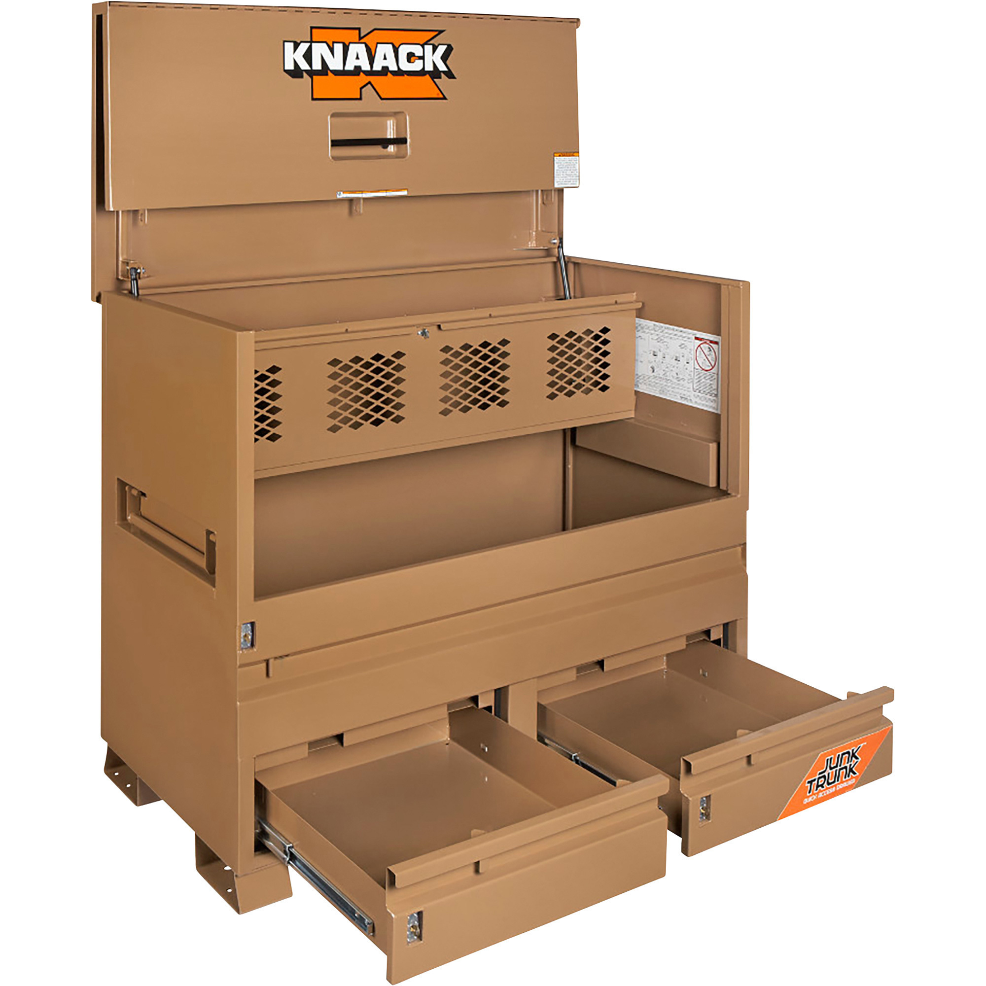KNAACK Storagemaster Jobsite Piano Box with JunkTrunk, Tan, 43.8
