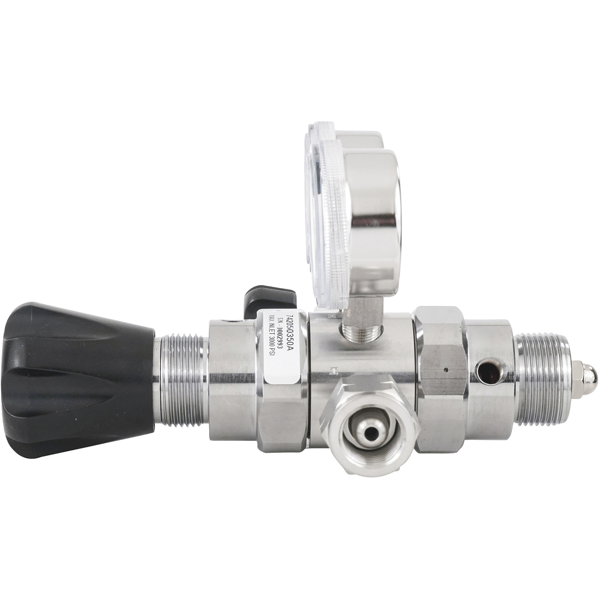 Harris Hydrogen and Flammable Specialty Gas Lab Regulator — CGA 350,  Two-Stage, 316 Stainless Steel, 0–50 PSI, Model# HP742-050-350-A Northern  Tool