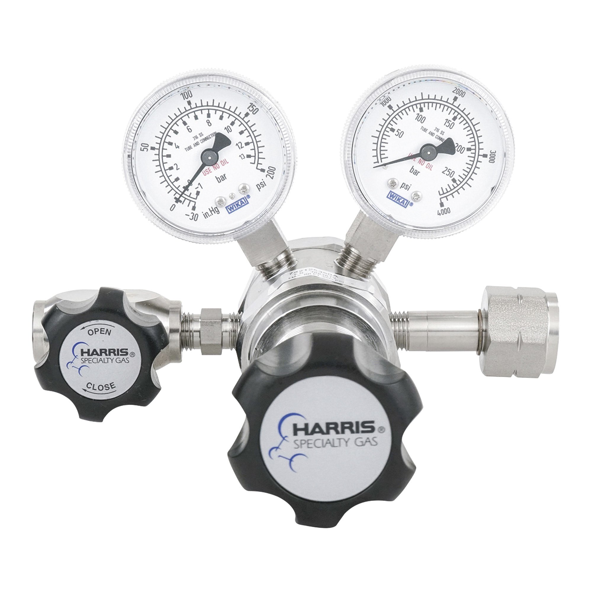 Harris Hydrogen and Flammable Specialty Gas Lab Regulator — CGA 350,  Two-Stage, 316 Stainless Steel, 0–125 PSI, Model# HP742-125-350-A  Northern Tool