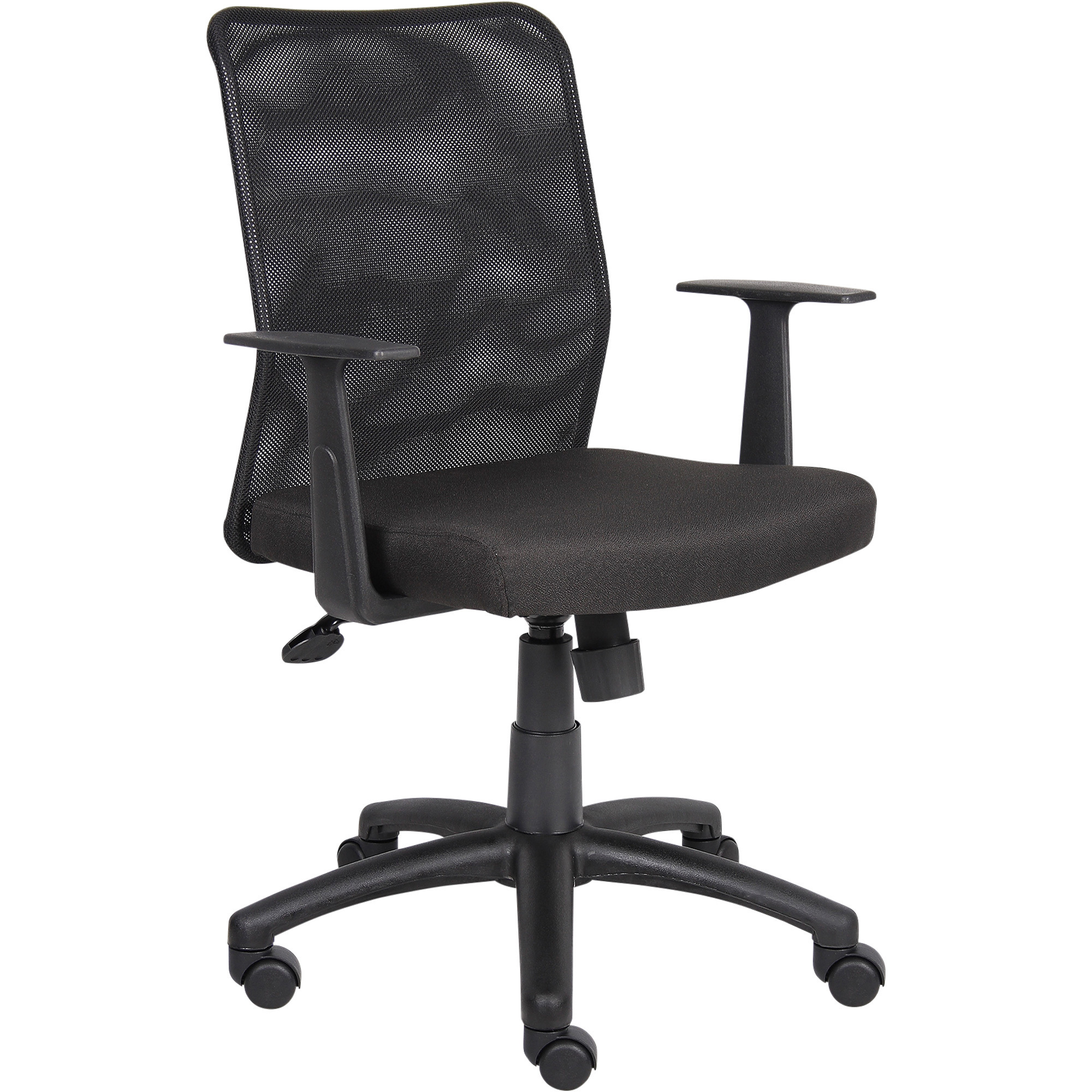 Boss Height-Adjustable Budget Mesh Chair, Black, 25in.W x 26 1/2in.D x 36 1/2-40in.H., Model# B6106
