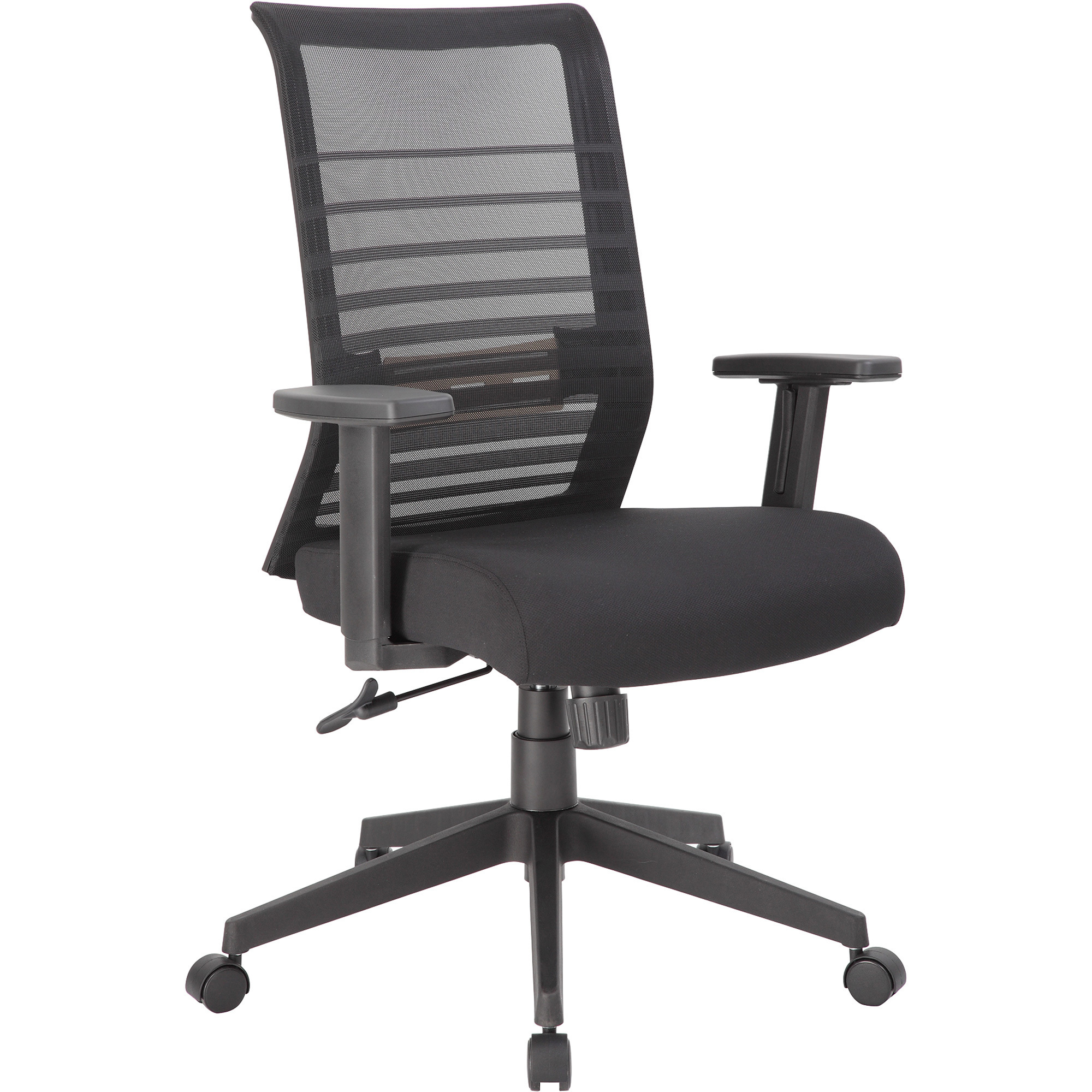 Norstar Mesh Task Chair with Synchro-Tilt, Black, 26 1/2in.W x 25 1/2in.D x 39-42in.H, Model# B6556-BK