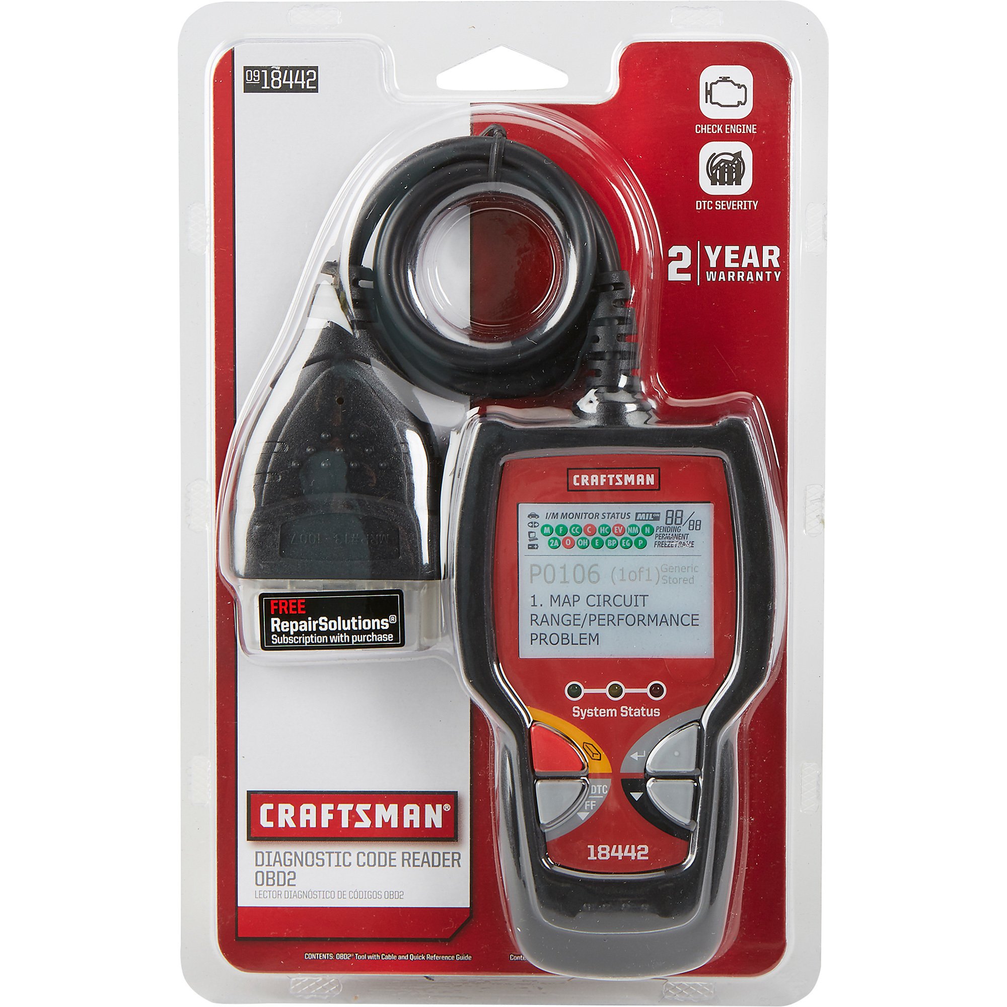 Craftsman Diagnostic Scan Tool with Cable — OBD2, Model 918442