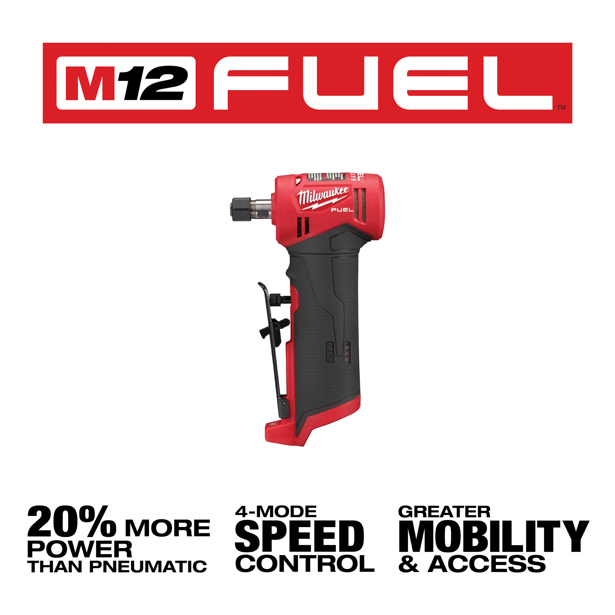 Milwaukee M12 FUEL Cordless 1/4in. Right Angle Die Grinder — Tool Only,  Model# 2485-20 Northern Tool