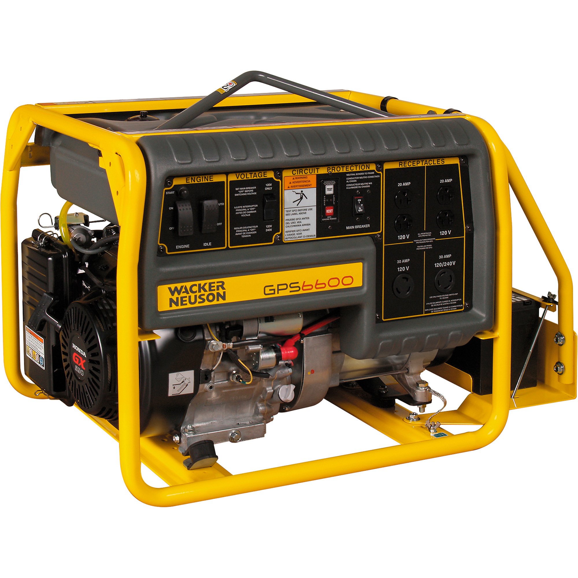 Wacker Neuson Portable Generator — 6600 Surge Watts, 6000