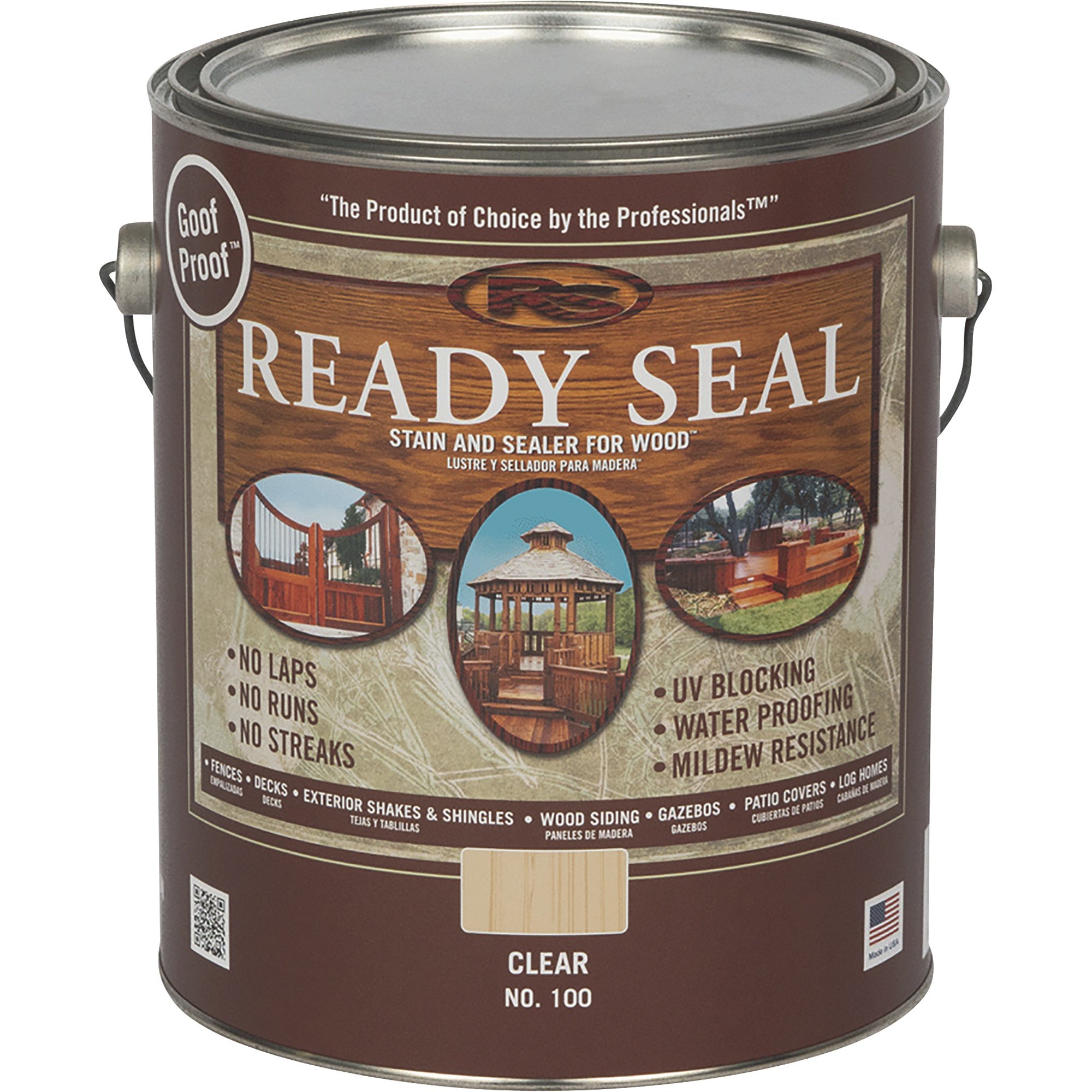 Ready Seal Exterior Wood Stain and Sealer — Clear, 1 Gallon, Model# 100