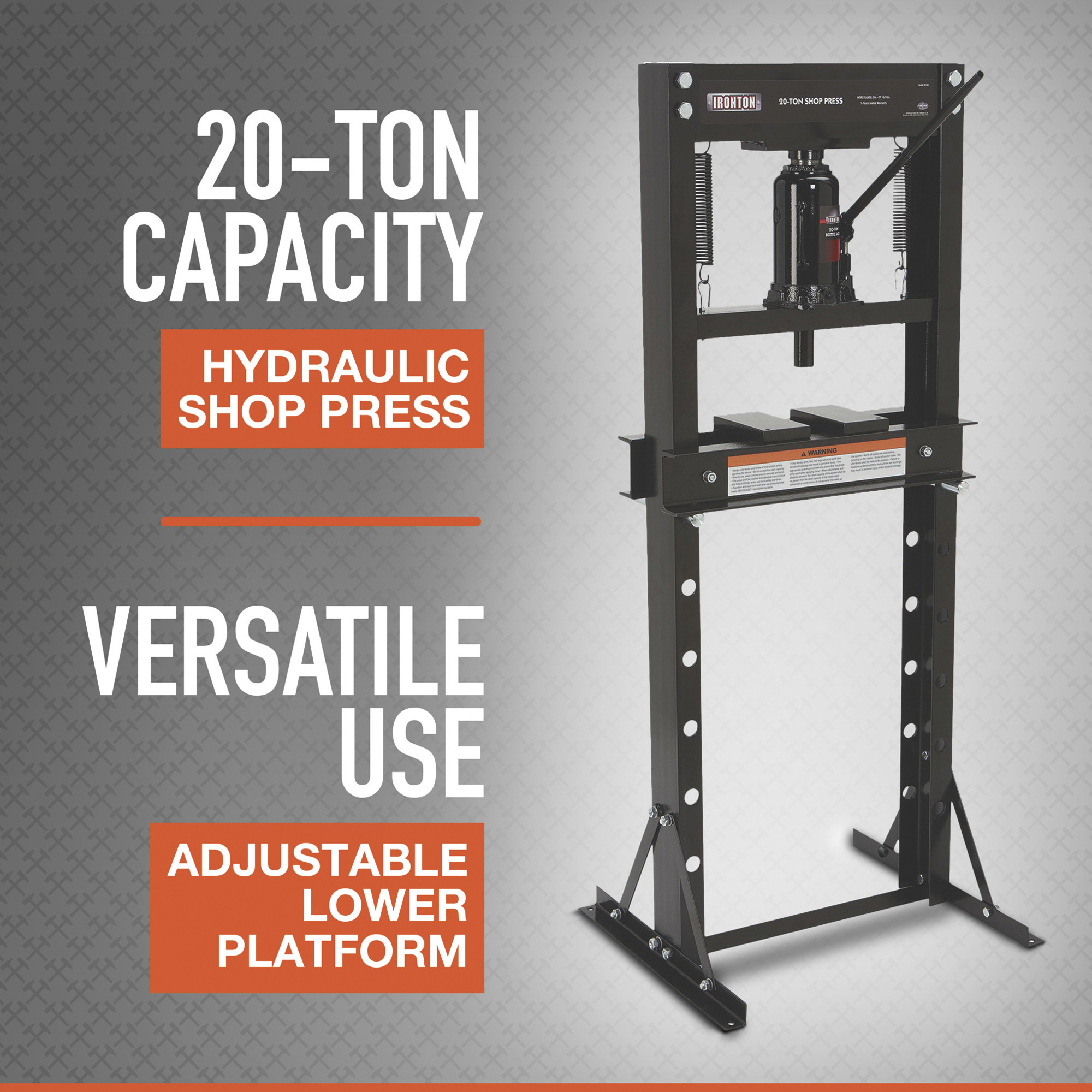 Ironton 20-Ton Hydraulic Shop Press