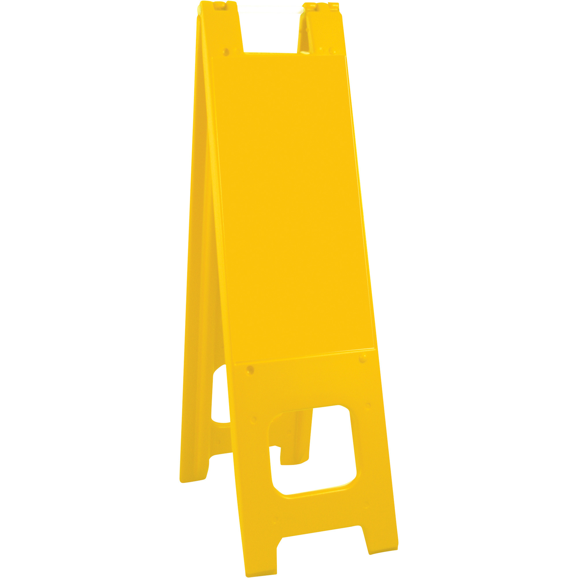 Plasticade Narrowcade Heavy-Duty A-Frame Sign Stand, Yellow, 45in.H x 13in.W x 3in.D, Model# 150-Y