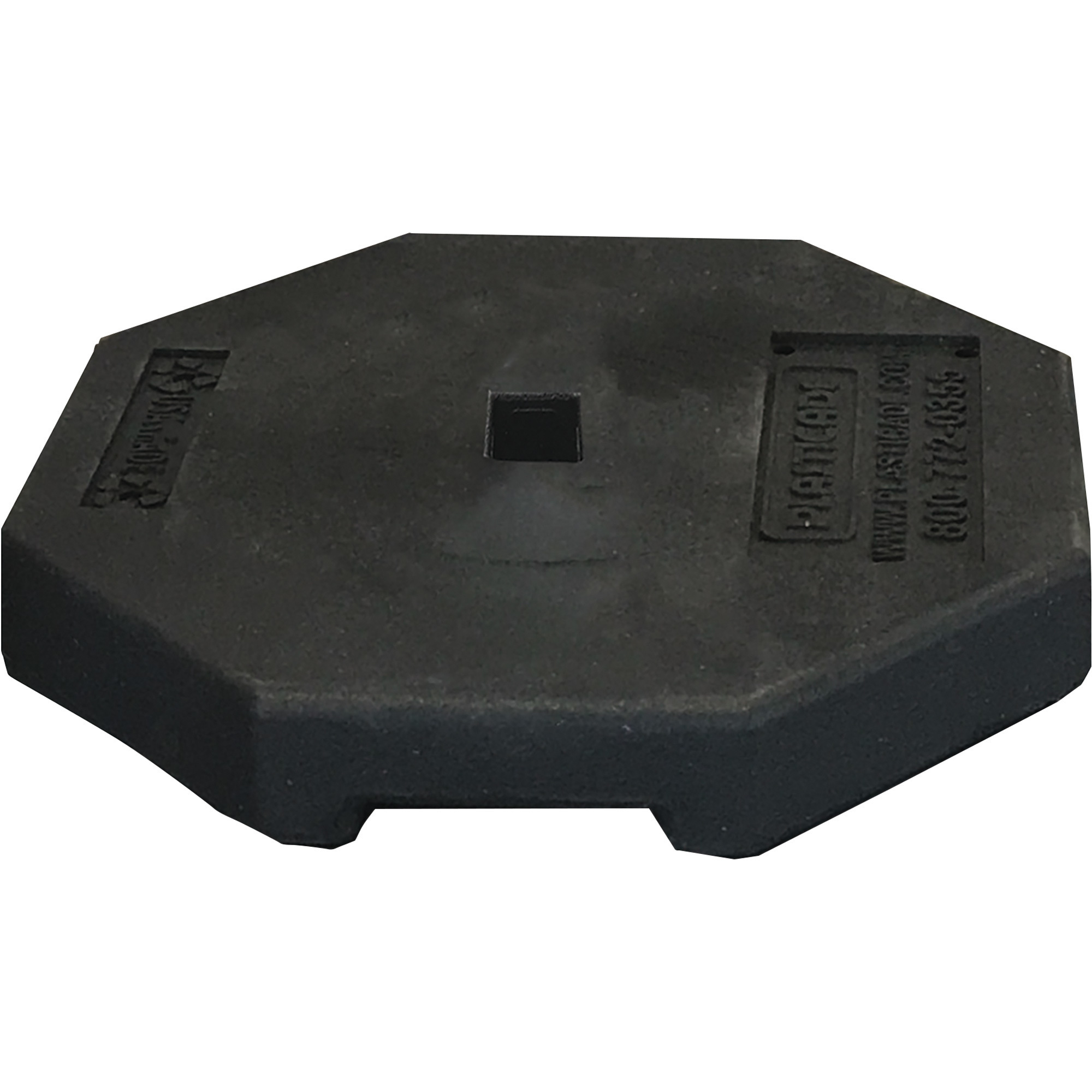 Plasticade 30-Lb. Rubber Sign Base - 1 3/4in. x 1 3/4in. Hole for Square Sign, Model# 800-RB-30-1PK