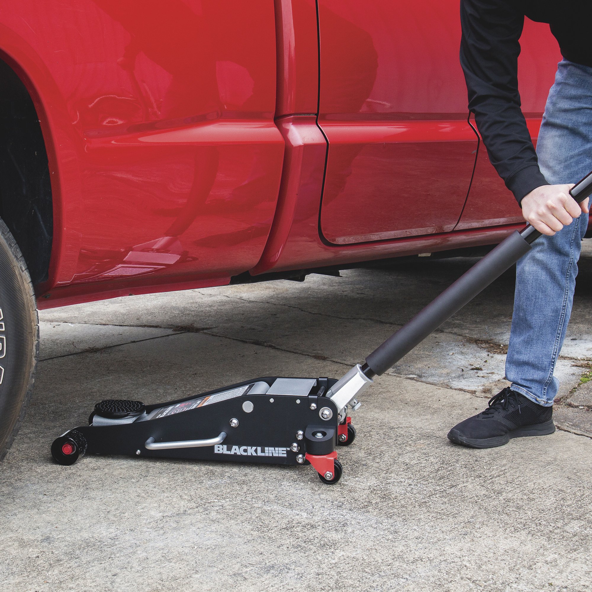 Blackline 3.5Ton Hybrid Floor Jack — Aluminum/Steel, Model SAJ35TB