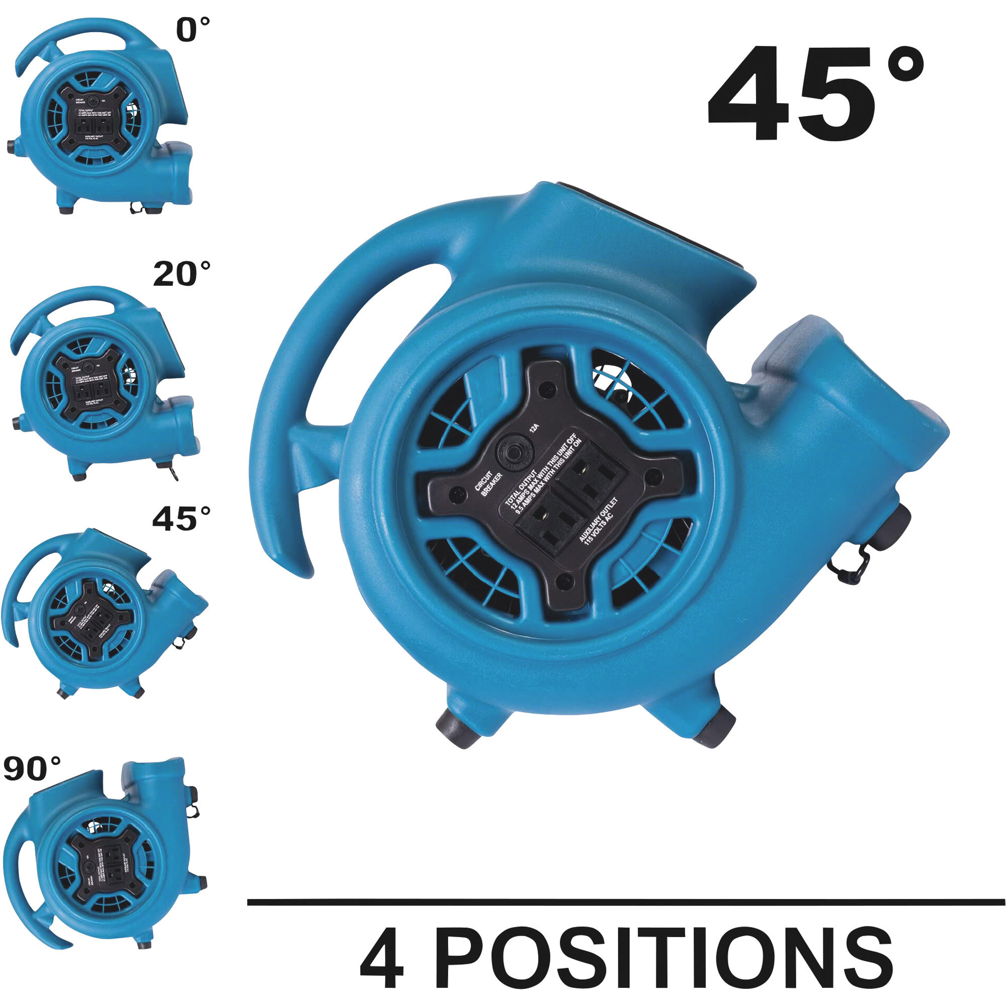XPOWER 6-Pc. Water Contractor Pack, (4) Air Movers, (1) Air