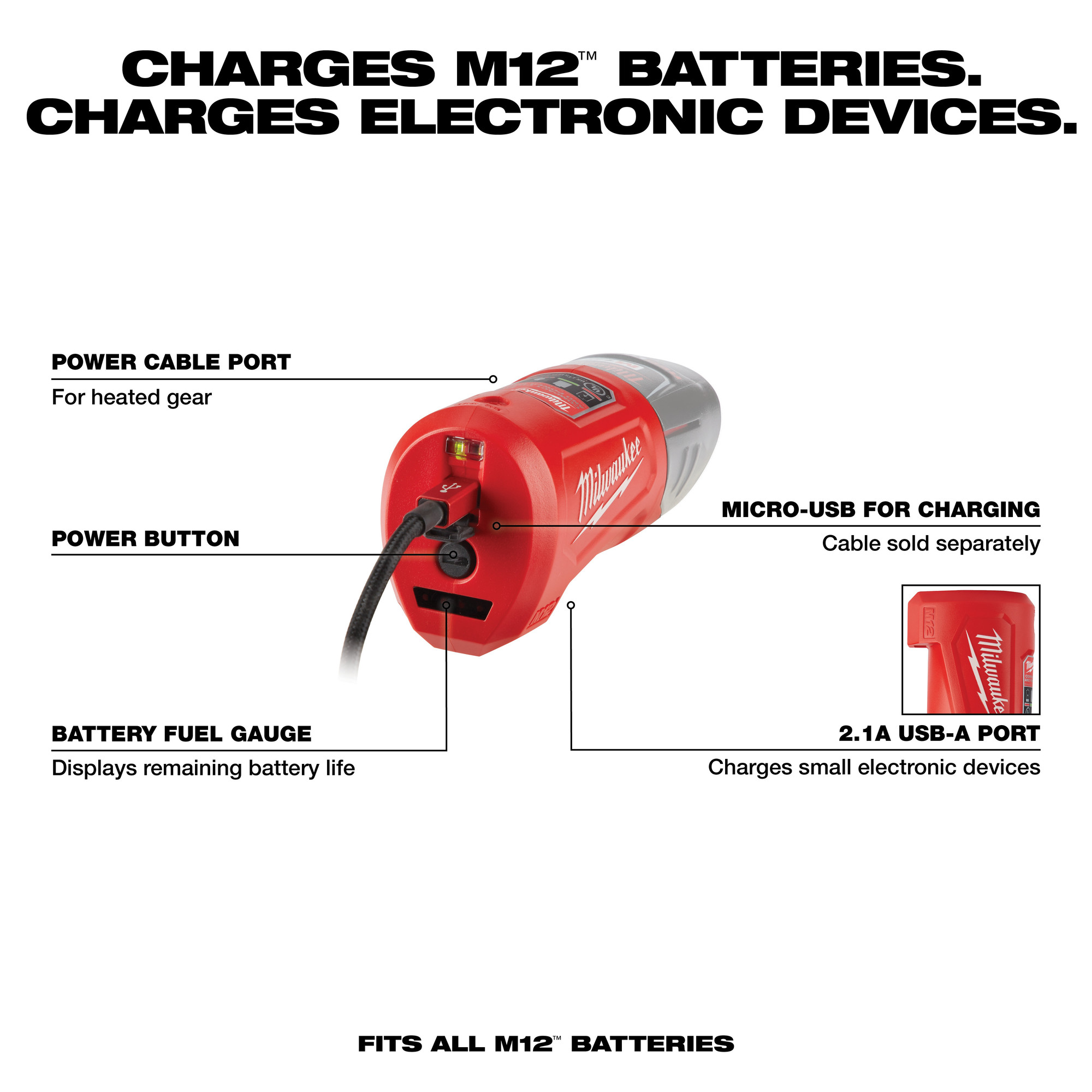 Milwaukee Tool Chargeur de batterie séquentiel M12 12V lithium-ion 4 ports  à 4 ports