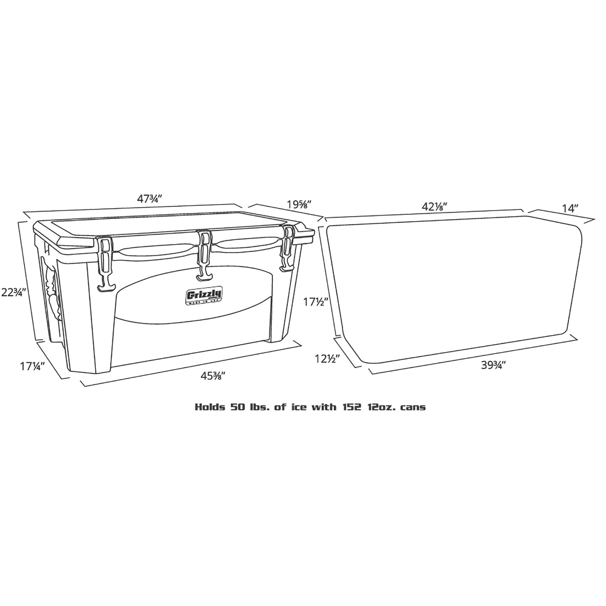 Grizzly Cooler 165qt. White, Model G165 Northern Tool
