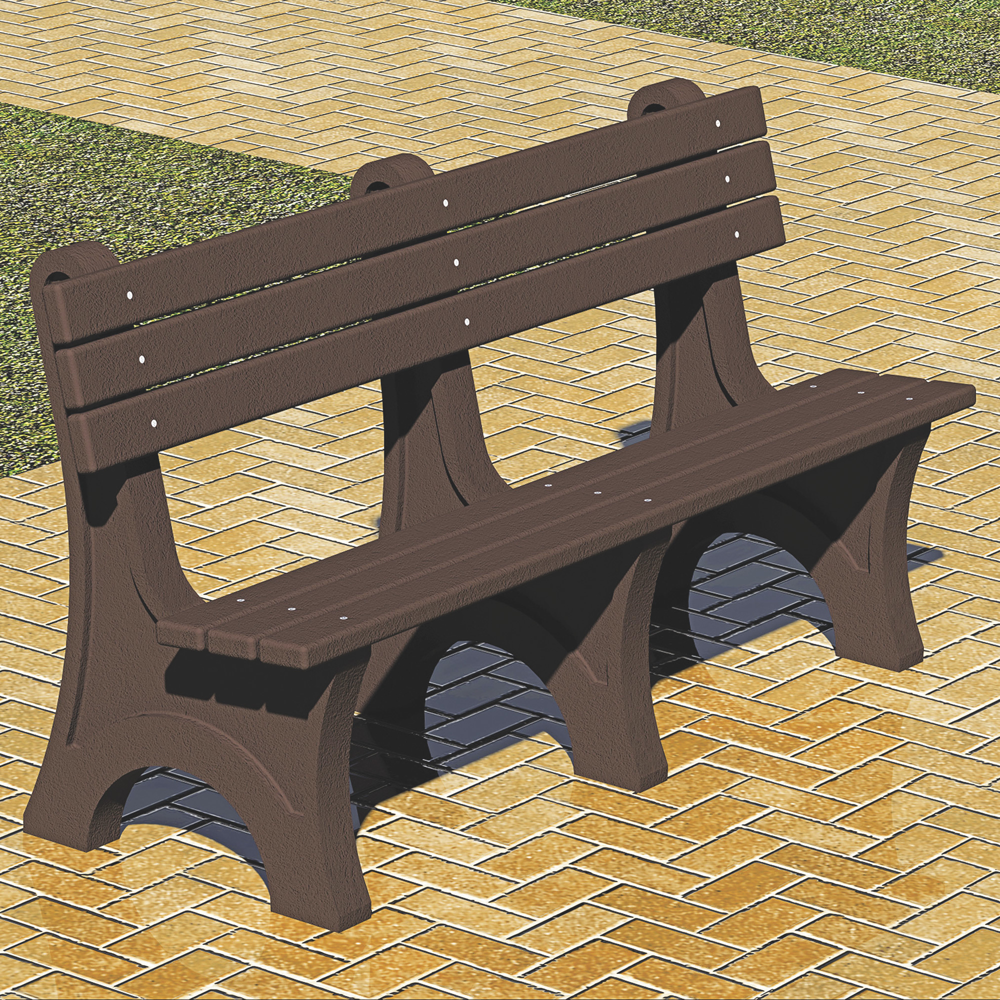 Pilot Rock Recycled Plastic Park Bench, Brown, 6ft., Model# RBB/W-6W24