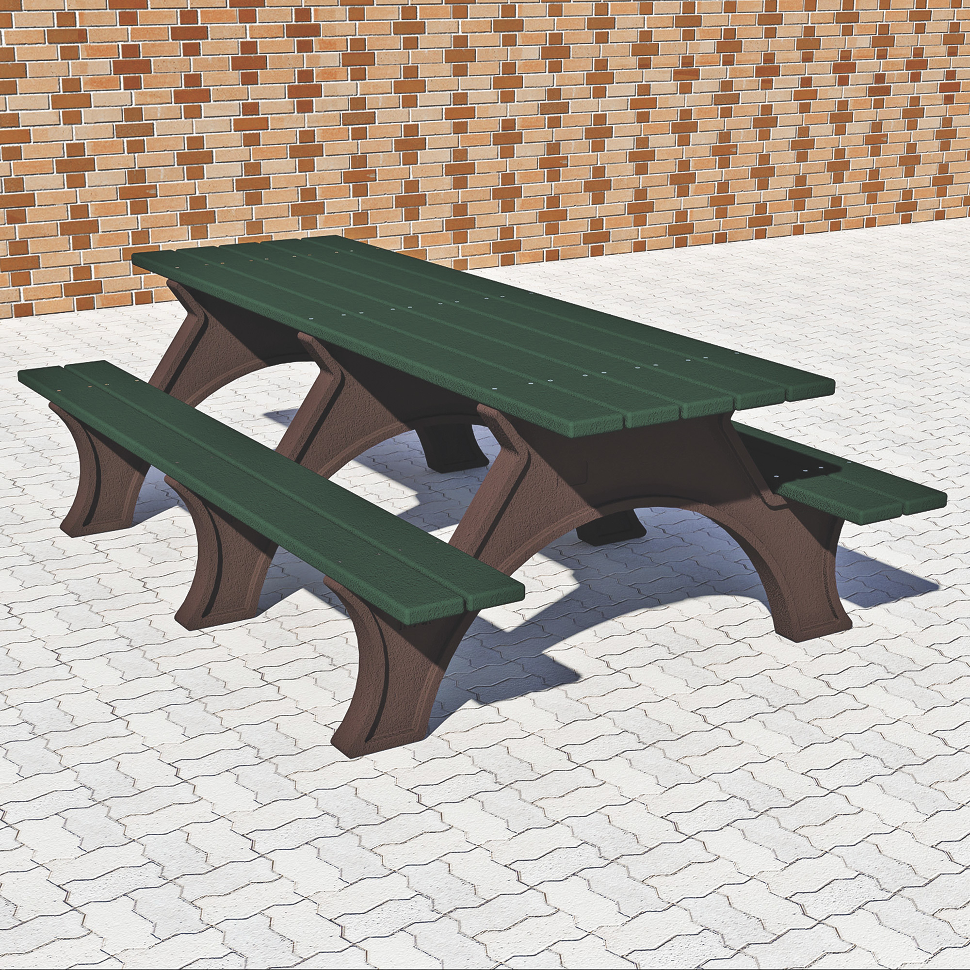 Pilot Rock Recycled Plastic Picnic Table, Brown/Green,