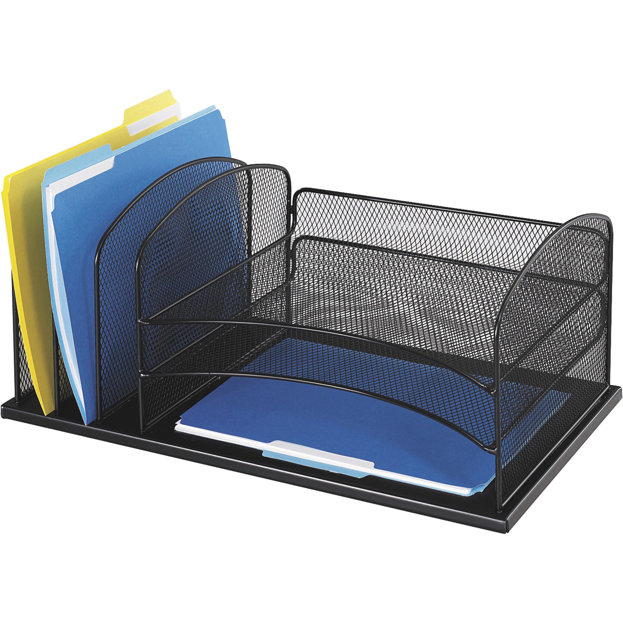 Mayline Safco Onyx Hanging Desktop Organizer — 3 Horizontal Sections, 3 Upright Sections
