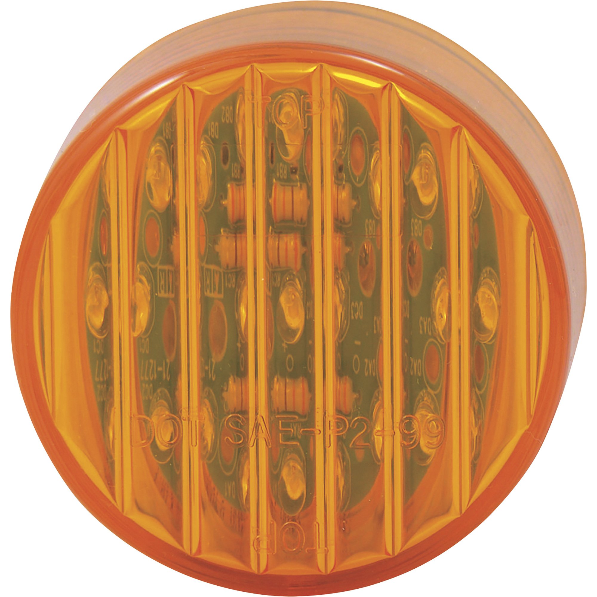 Trux Accessories Ribbed LED Semi-Truck Marker Light — 2 1/2in. Round, 13 Diodes