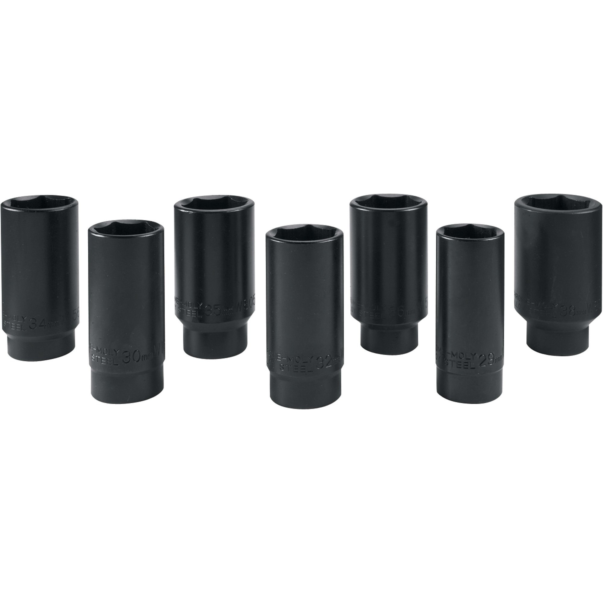 Performance Tool Axle Nut Sockets — 7-Pc. Set, Model# W89317