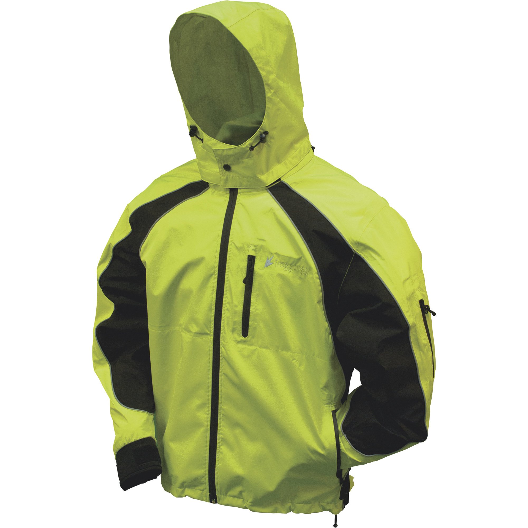 Frogg Toggs Men's Toadz Kikker Non-Rated High Visibility 2-Tone Rain Jacket — Lime/Black, Model# NT65119-148