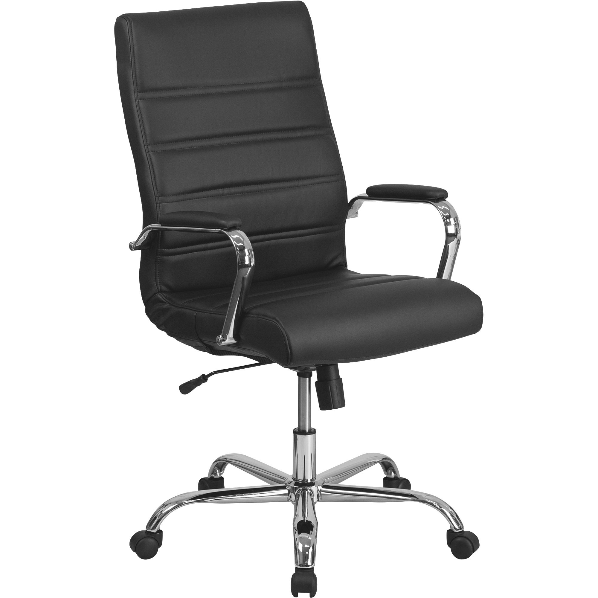 Flash Furniture High-Back Leather Office Chair with Chrome Arms