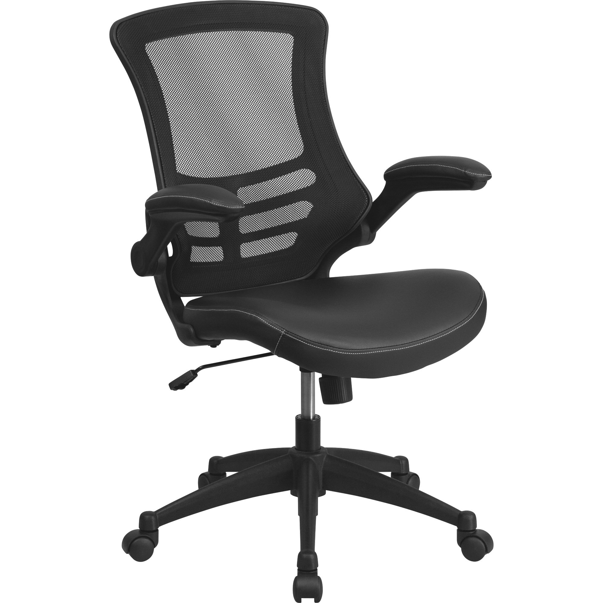 Flash Furniture Mid-Back Leather/Mesh Swivel Task Chair