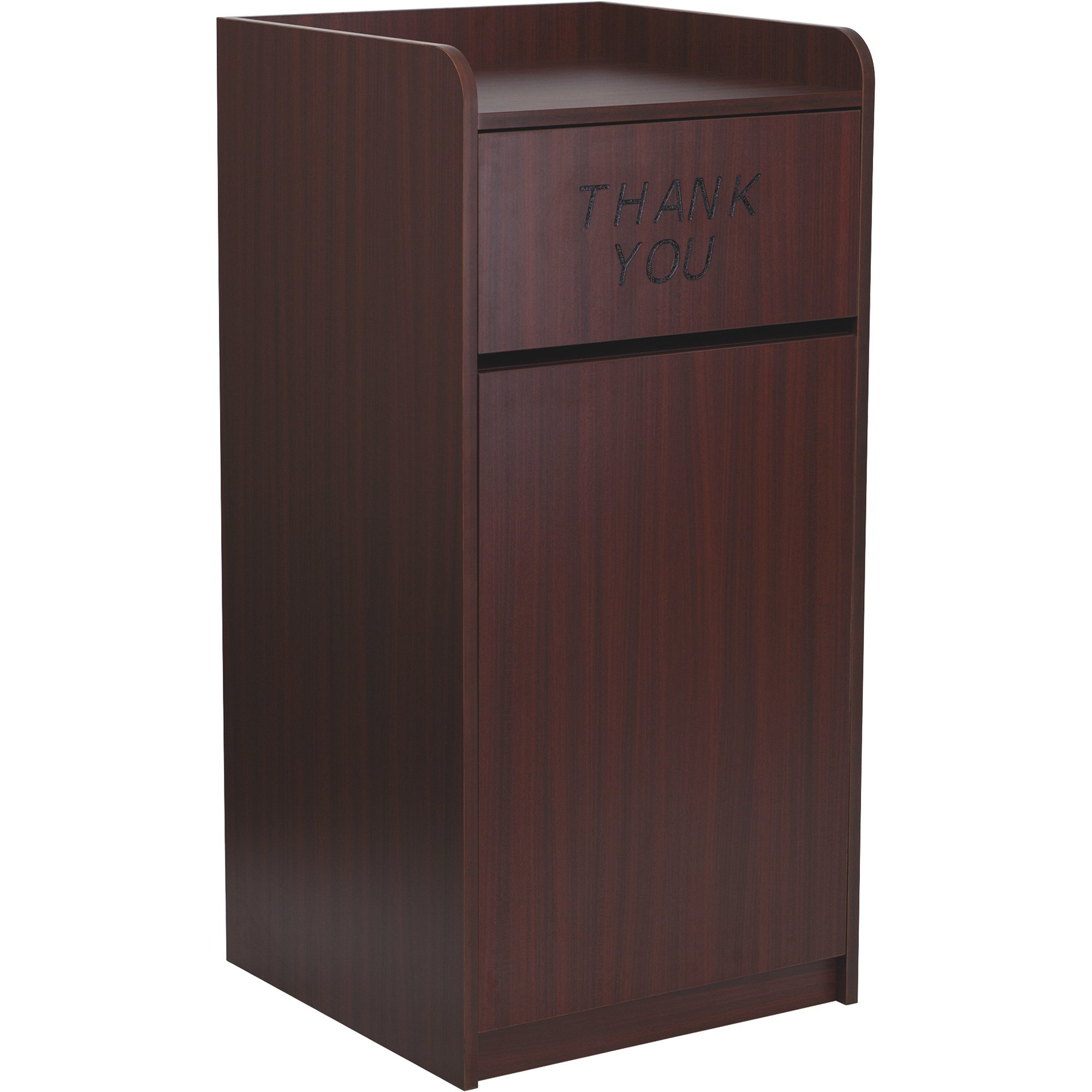 Flash Furniture 36-Gallon Wood Tray Top Trash Receptacle