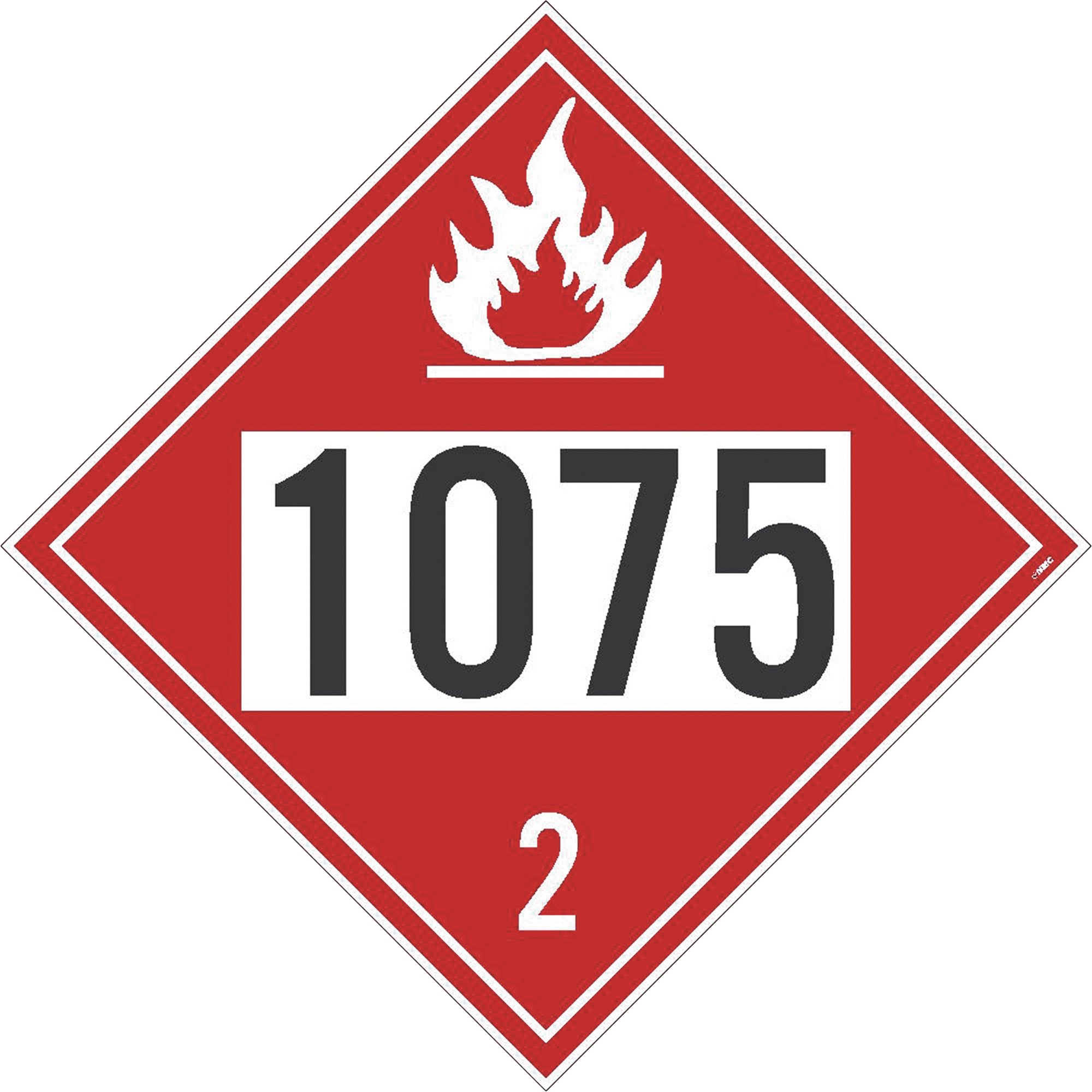 National Marker PETROLEUM 1075, 2 DOT Placard Sign — 10 3/4in. Square