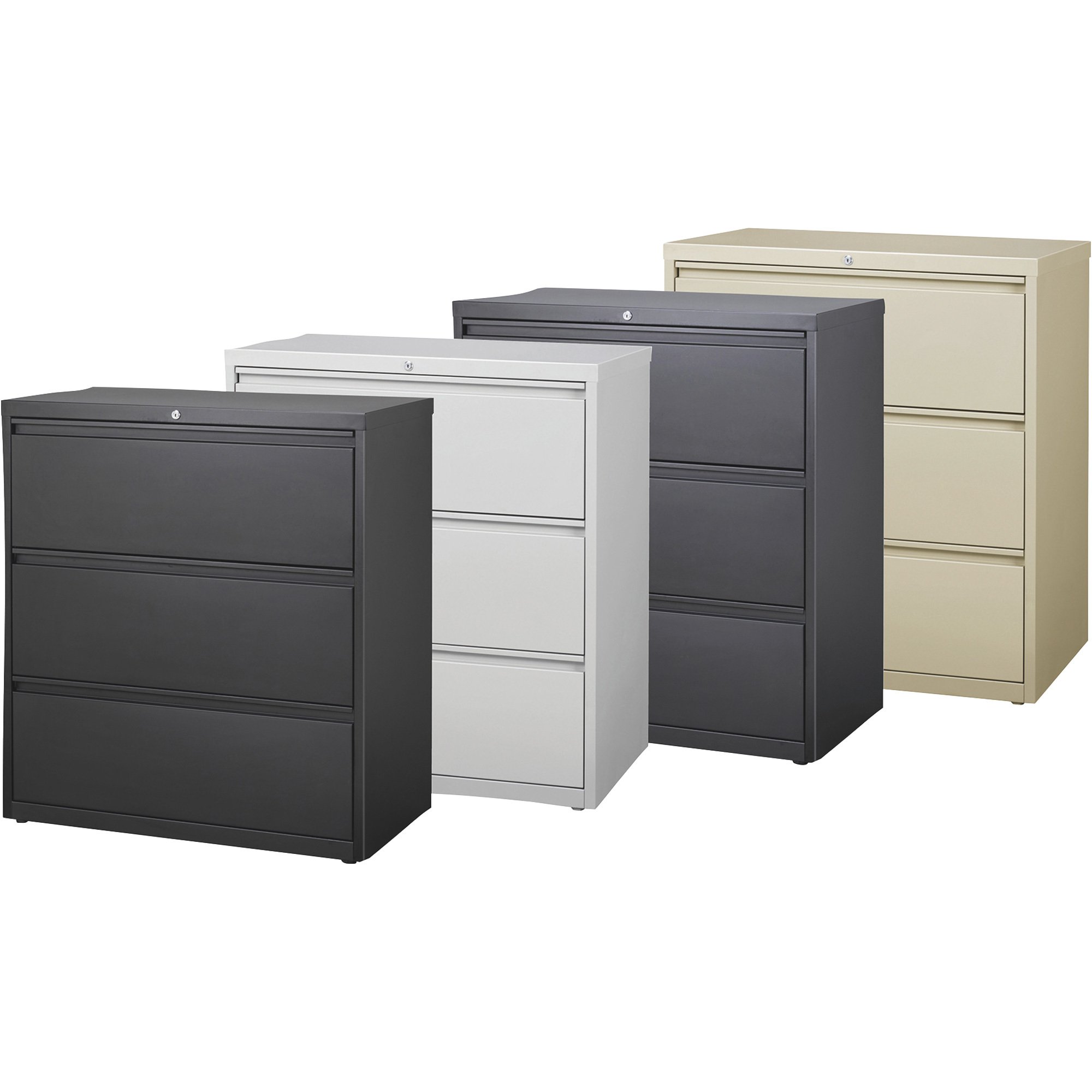 Hirsh Industries 3-Drawer File Cabinet for Letter-, Legal- or A4-Size Files — 36in.W x 18 5/8in.D x 40 1/4H