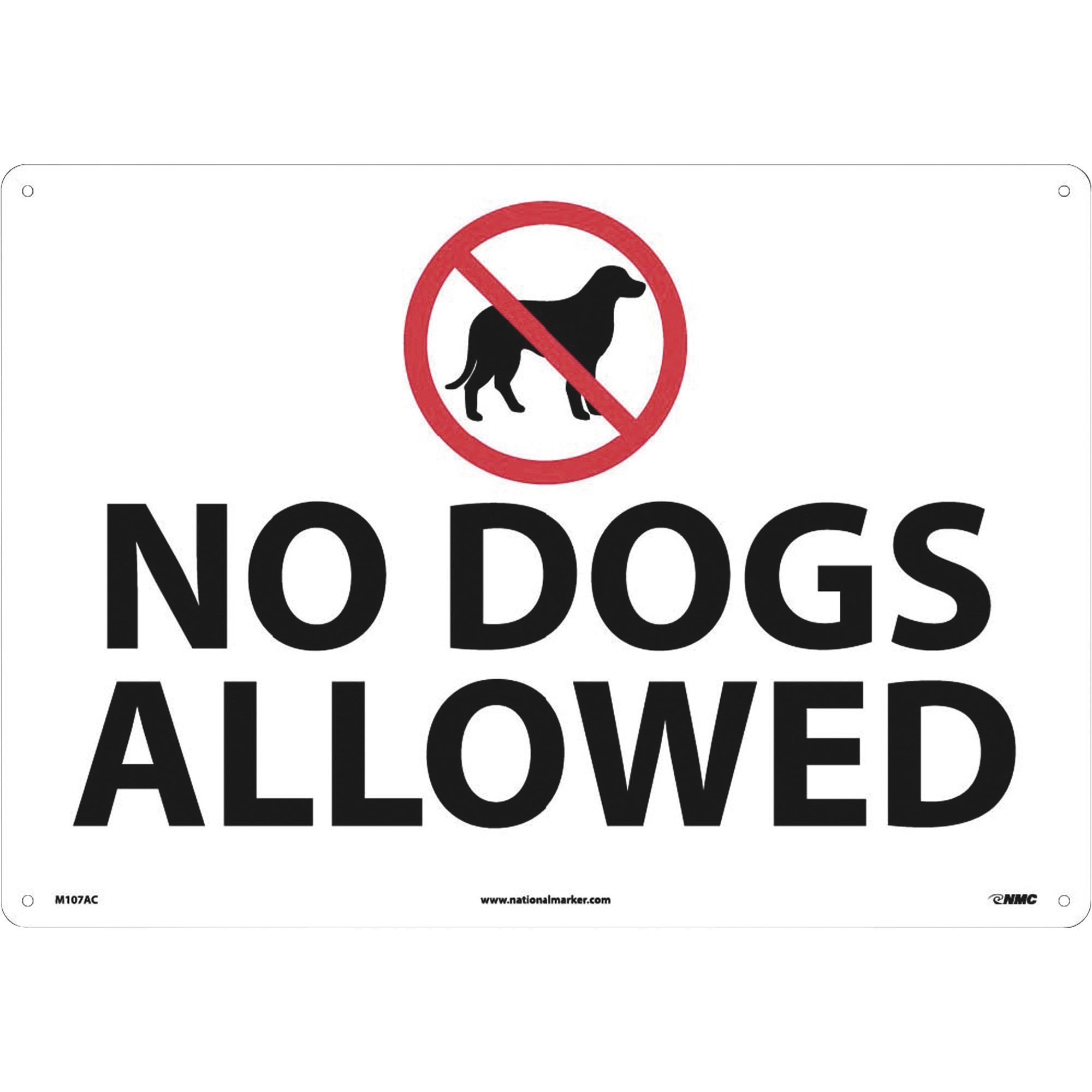 National Marker NO DOGS ALLOWED GRAPHIC Sign — 14in.L x 20in
