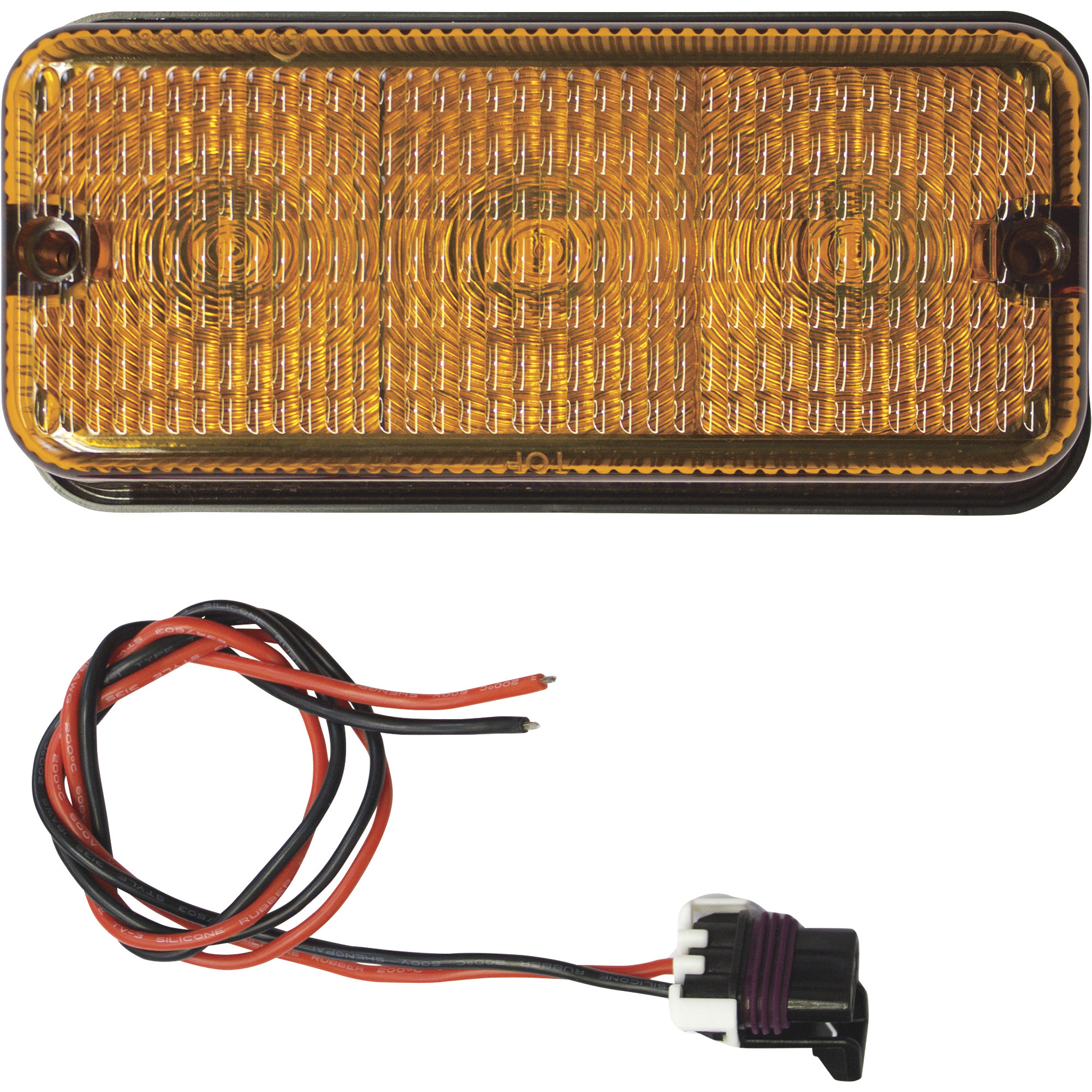 Tiger Lights LED Rectangular Flashing Amber Cab Light - 9 Watt, 3 LEDs, 6in. x 3.5in. x 3in., IP68 Rated, Model# 92185C1