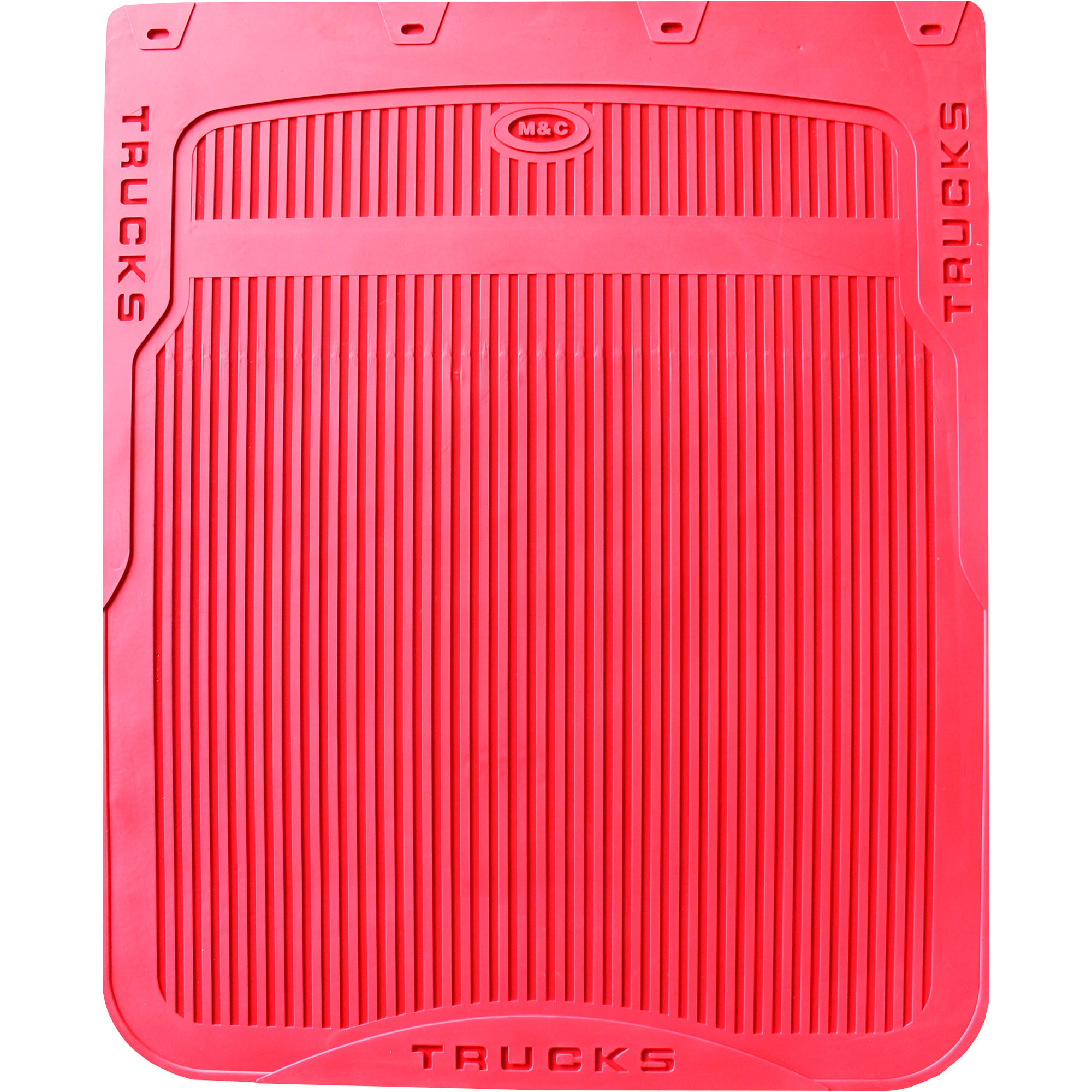 M&C Stripes SemiTruck Mud Flaps, Red, 24in.W x 30in.H, Pair, Model