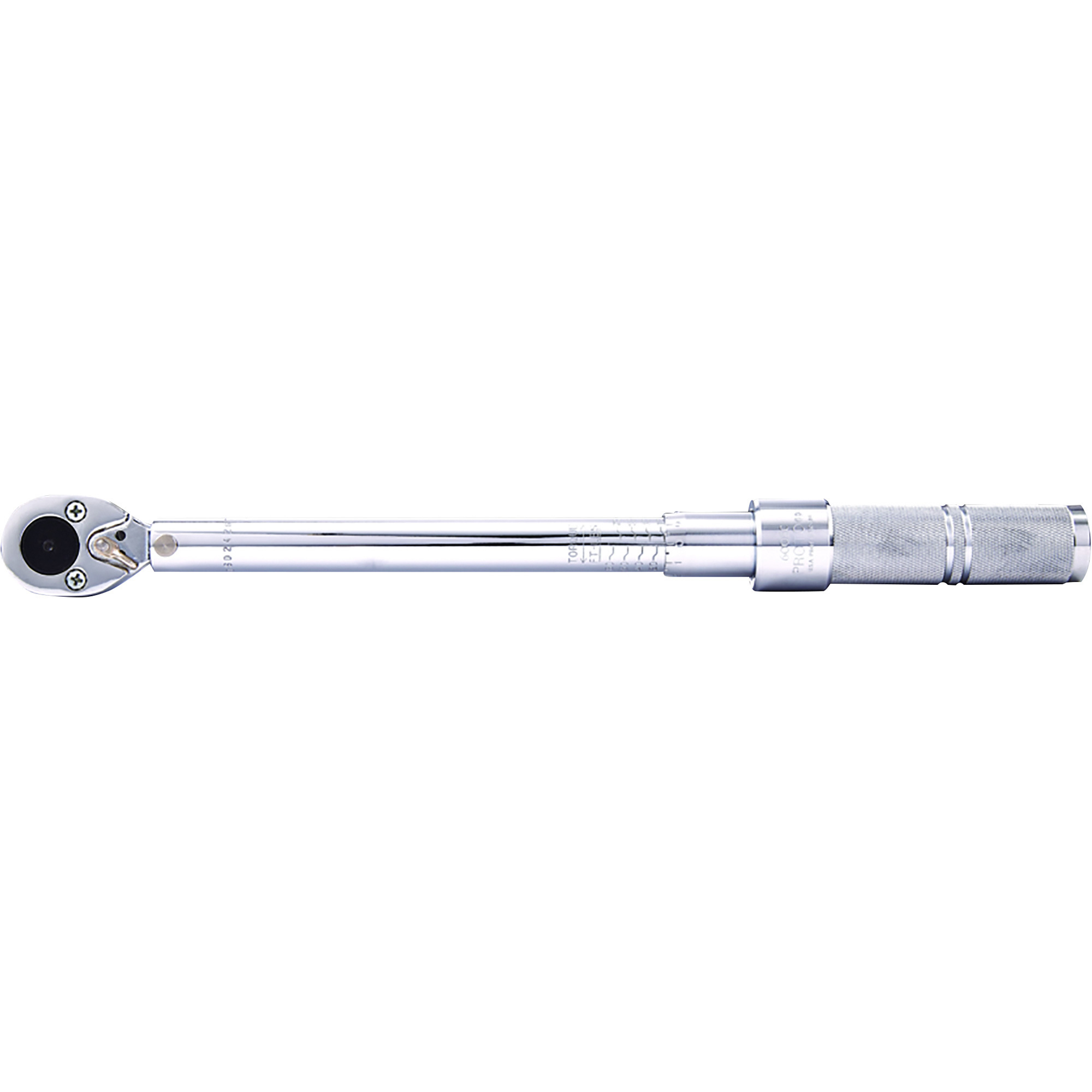 Proto J6006C 8" Drive Ratcheting Head Micrometer Torque Wrench, 16-80-FT LBS