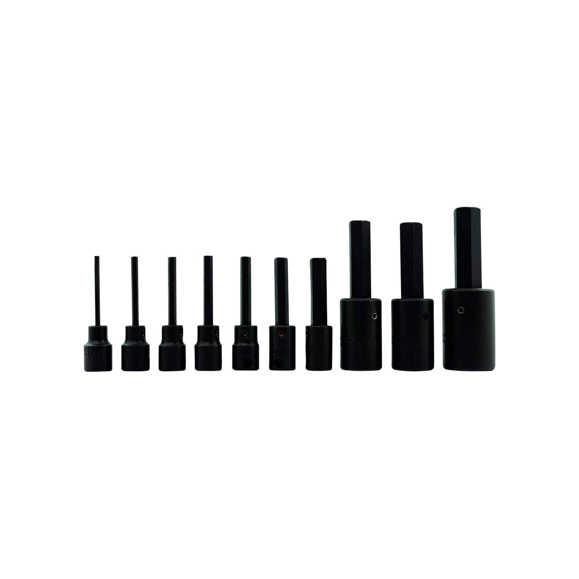Proto 10Pc. Hex Bit Impact Socket Set — 3/8in. and 1/2in. Drives, SAE