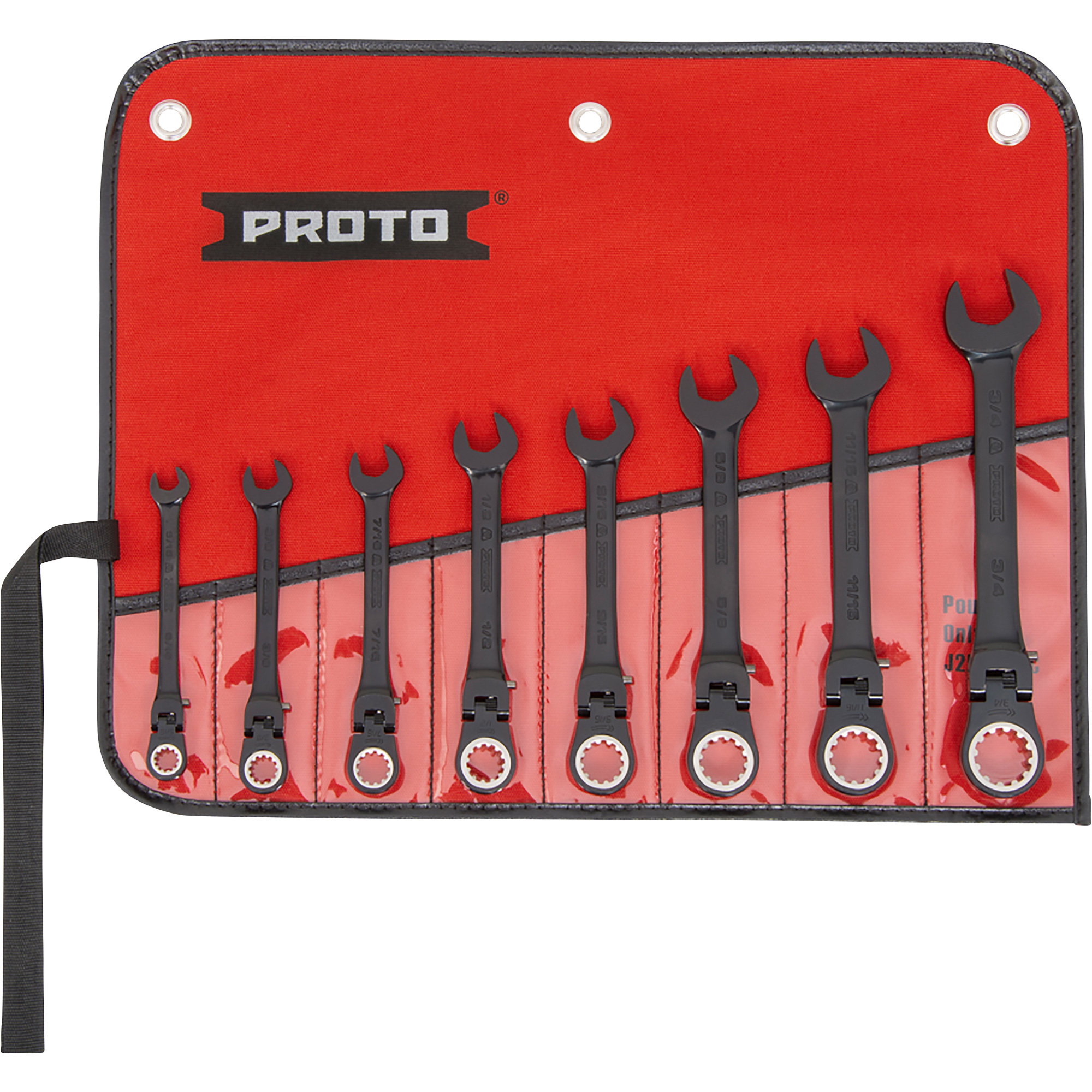 Proto Combination Locking Flex-Head Ratcheting Wrench Set, 8-Pc