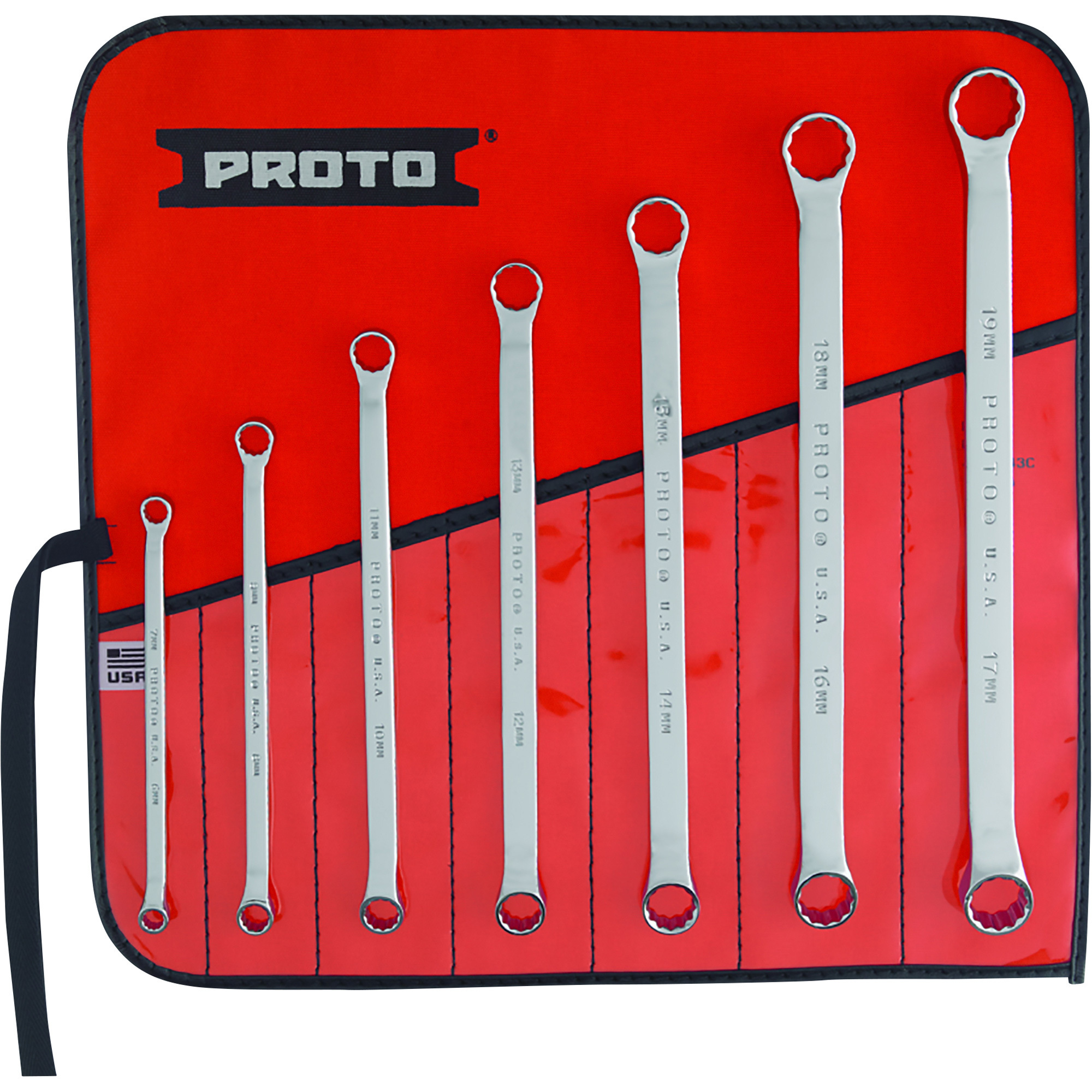 Proto Offset Box Wrench Set, 7Pc., Metric, 12 Pt., Full Polish Finish