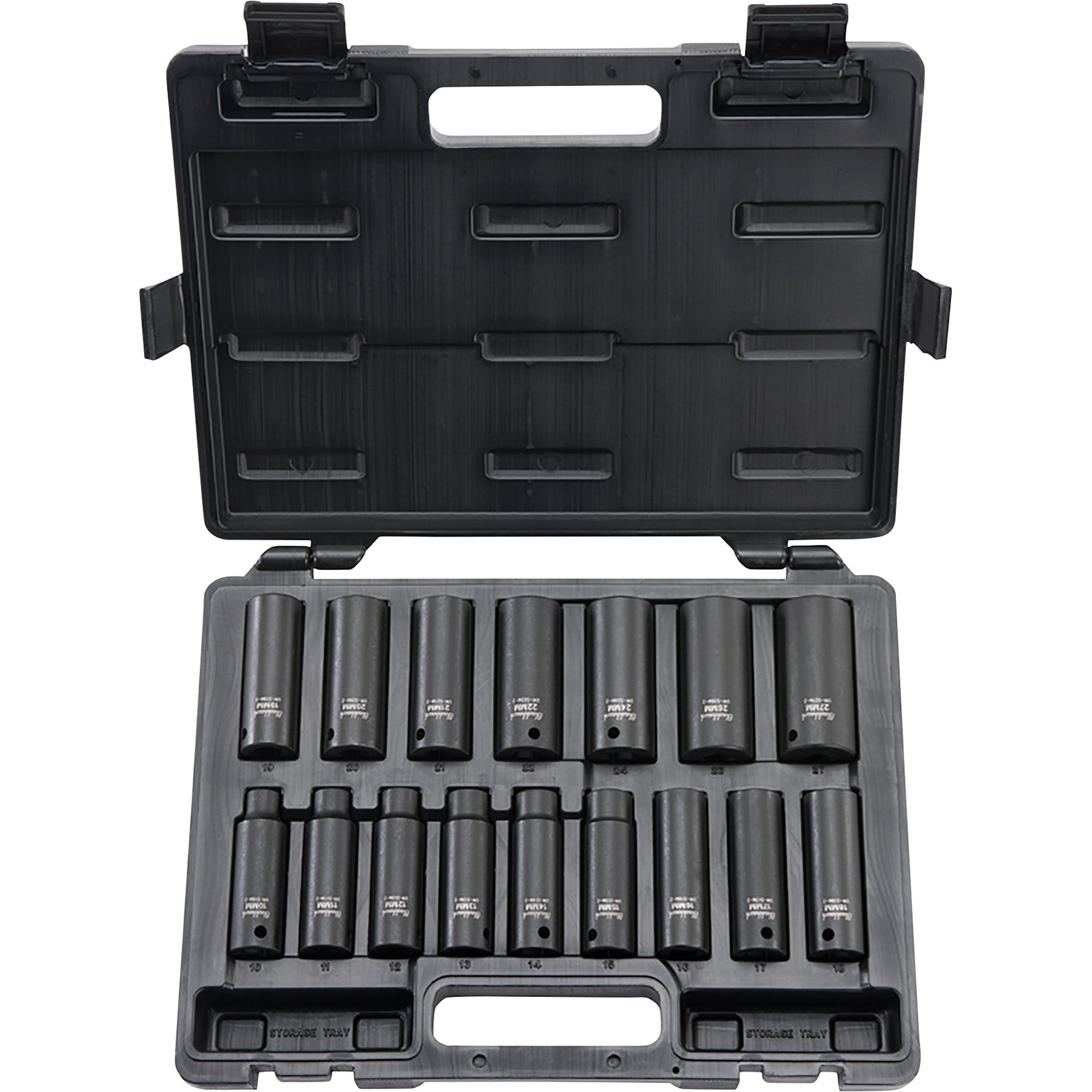 Blackhawk by Proto 1/2in. Drive 16-Pc. Metric Deep Impact Socket Set with Case — Model# UW-516MDS