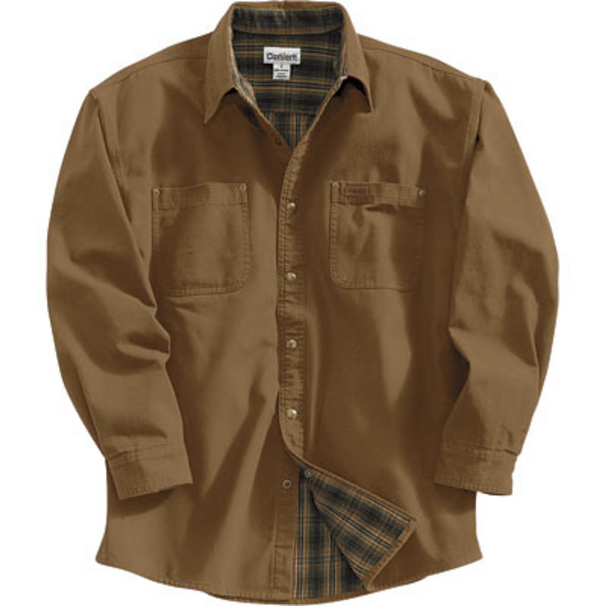 Carhartt Flannel-Lined Canvas Shirt/Jacket — Carhartt Brown, Large