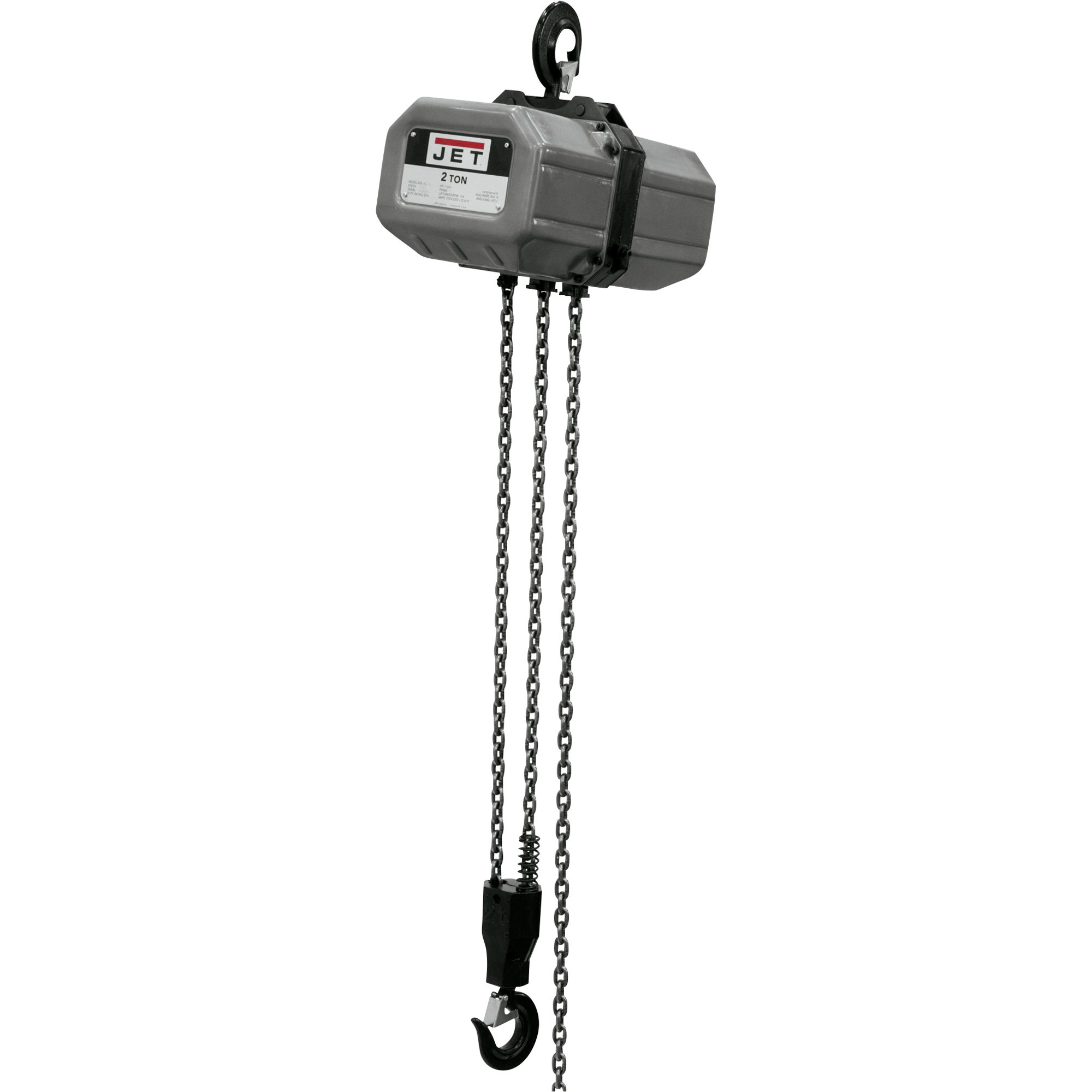 Jet SSC Series Electric Chain Hoist, 2-Ton Capacity, 15ft. Lift, Model# 2SS-1C-15