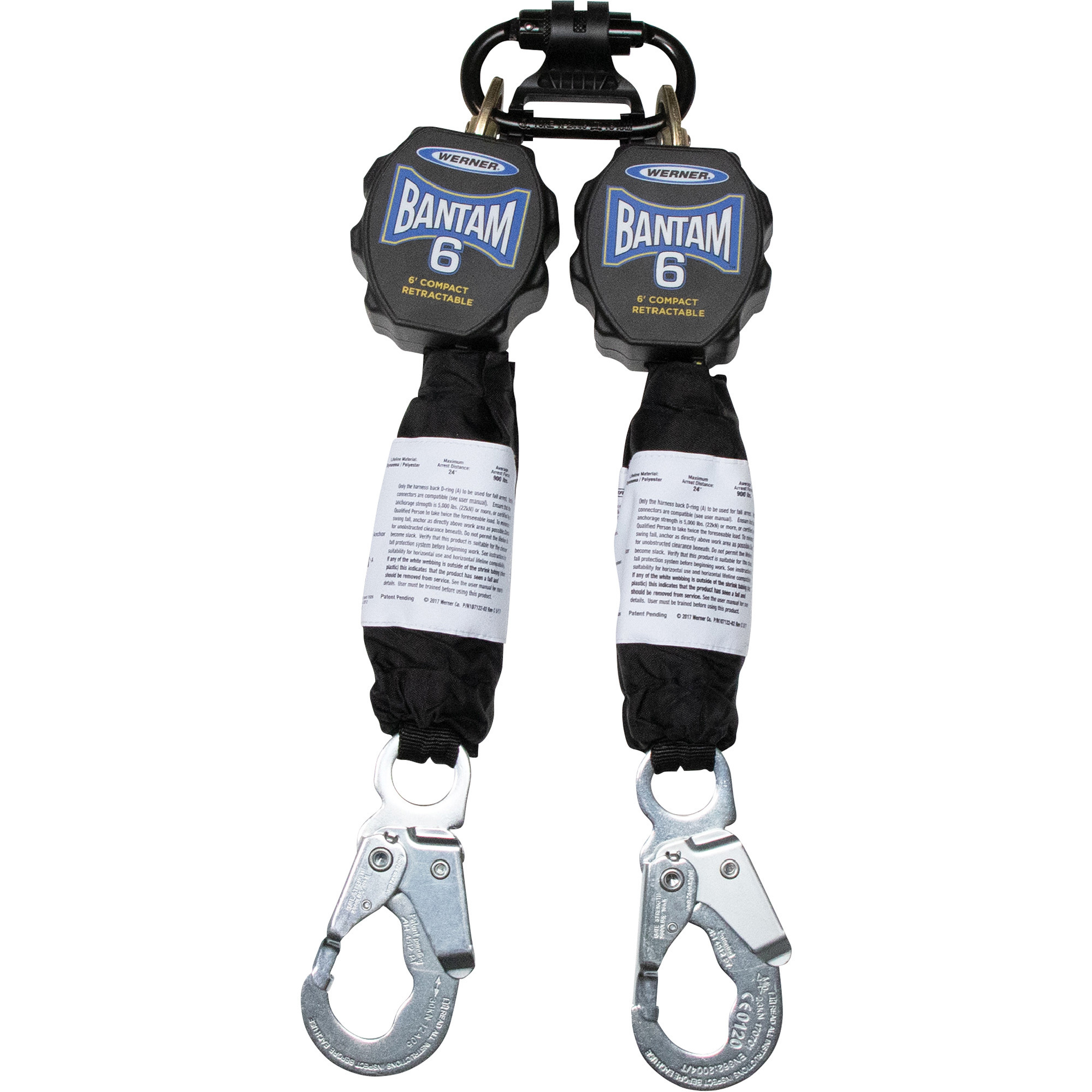 Werner Bantam Twin Leg Self-Retracting Lifeline, 6ft., Model# R431006