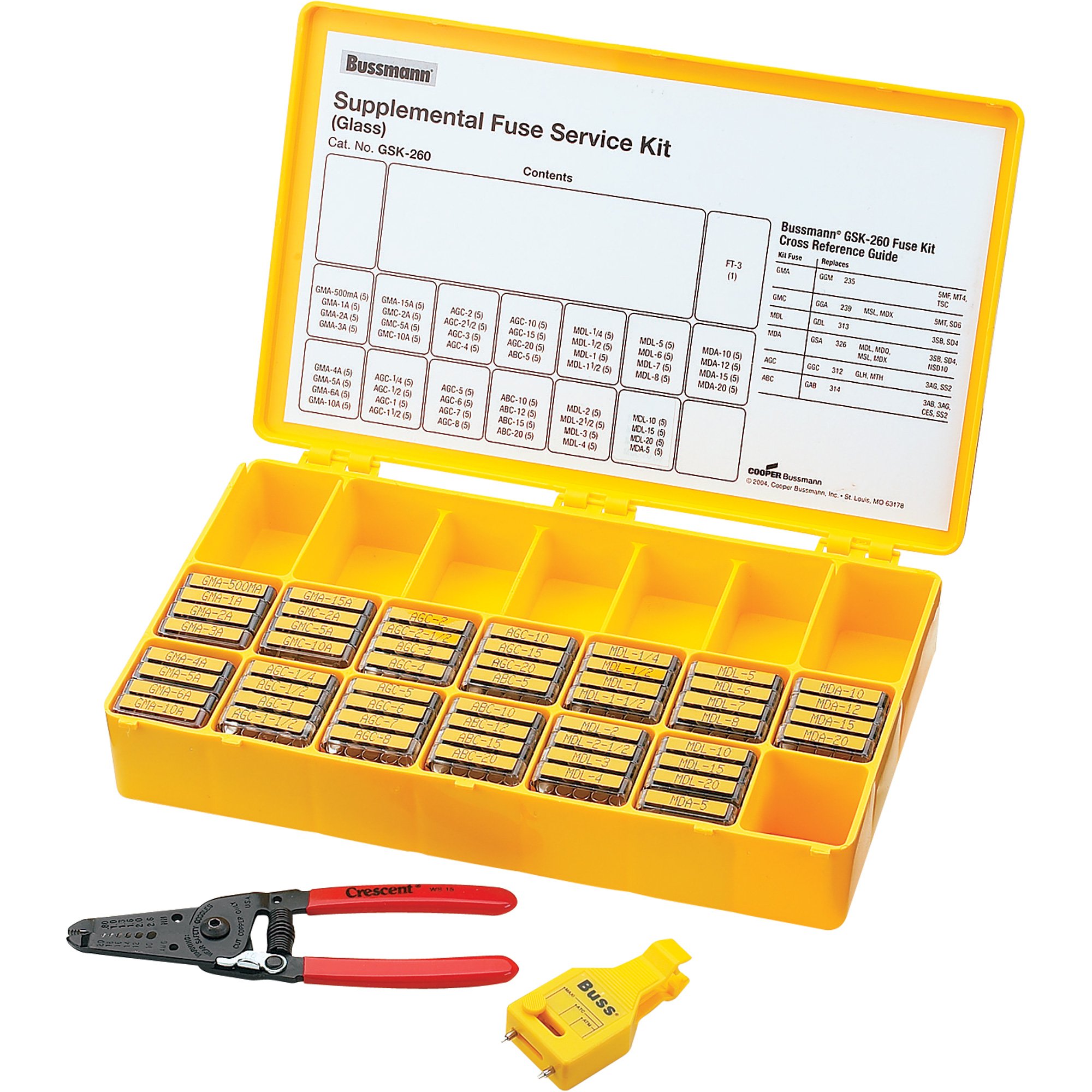 Bussmann Electronic Glass Fuse Service Kit, 260Pc. Set Northern Tool