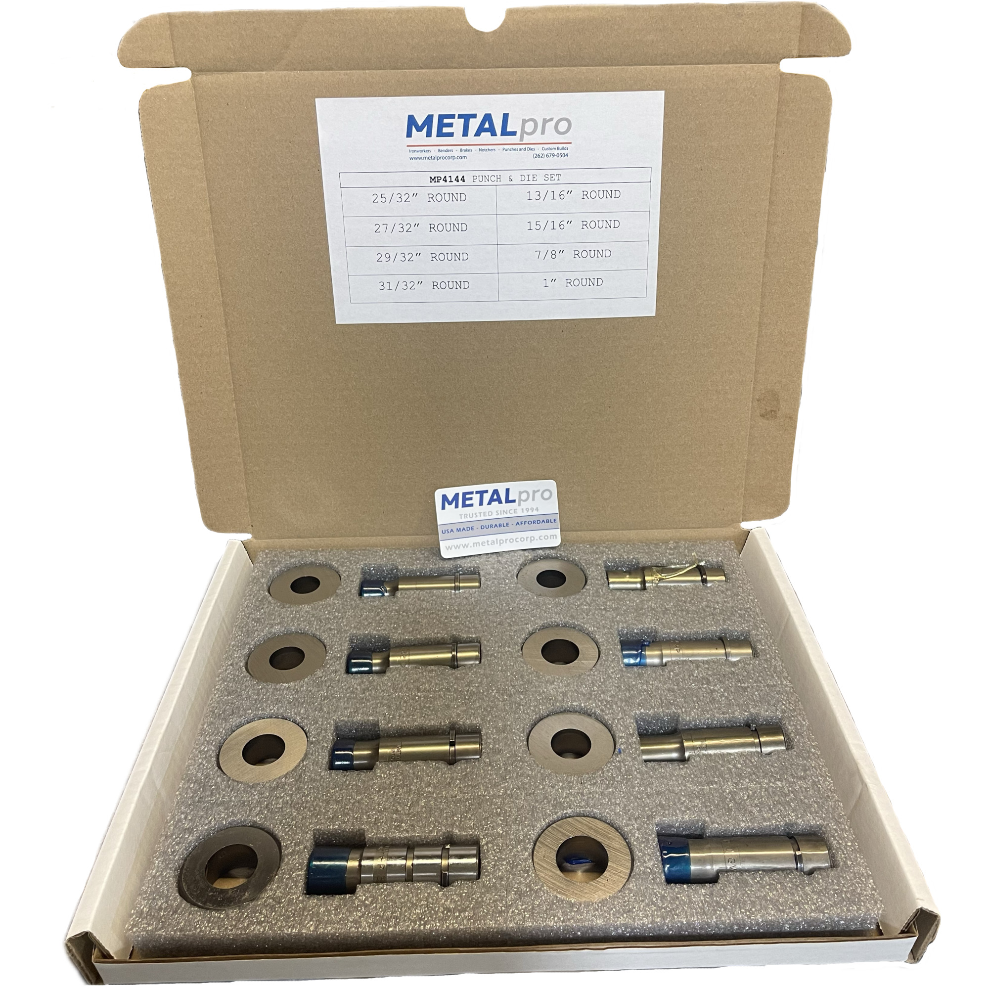 METALpro 8-Pc. Round Punch & Die Set, Model# MP4144