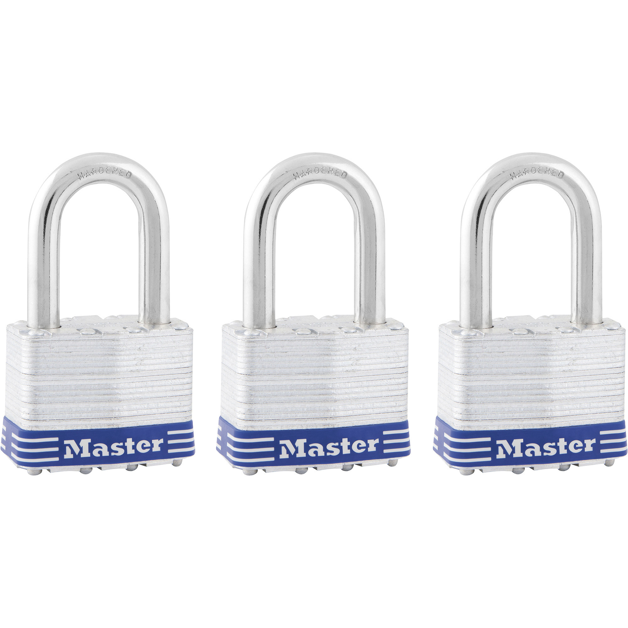 Master Lock 5DLFPF Laminated Pin Tumbler Padlock, 3-Pack, Keyed Alike, Model# 5TRILFPF