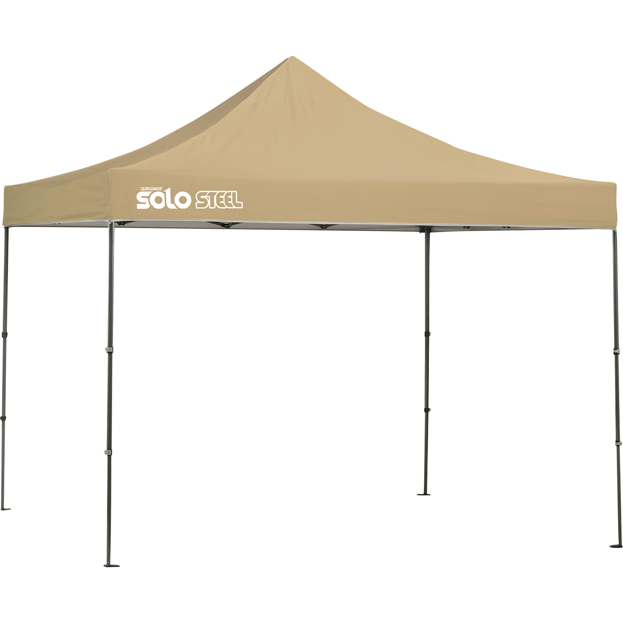 Quik Shade Solo 100 Pop-Up Canopy,10ft.L x 10ft.W, Khaki, Straight-Leg ...