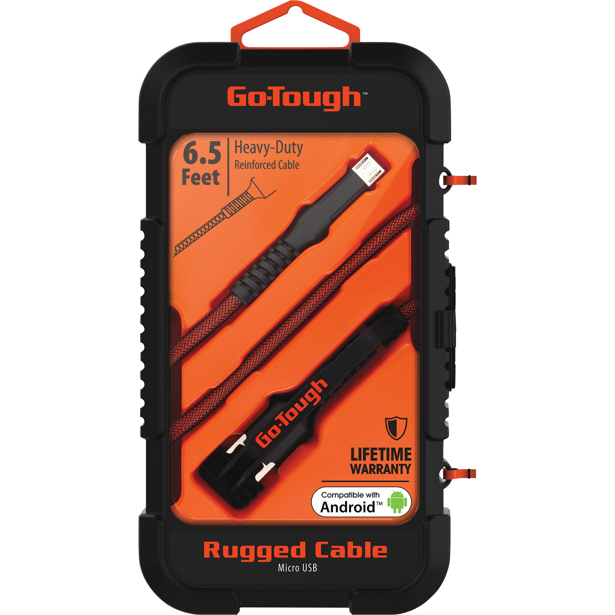 GoTough Micro USB Sync and Charge Cable, 6.5ft.L, Model# GT4100