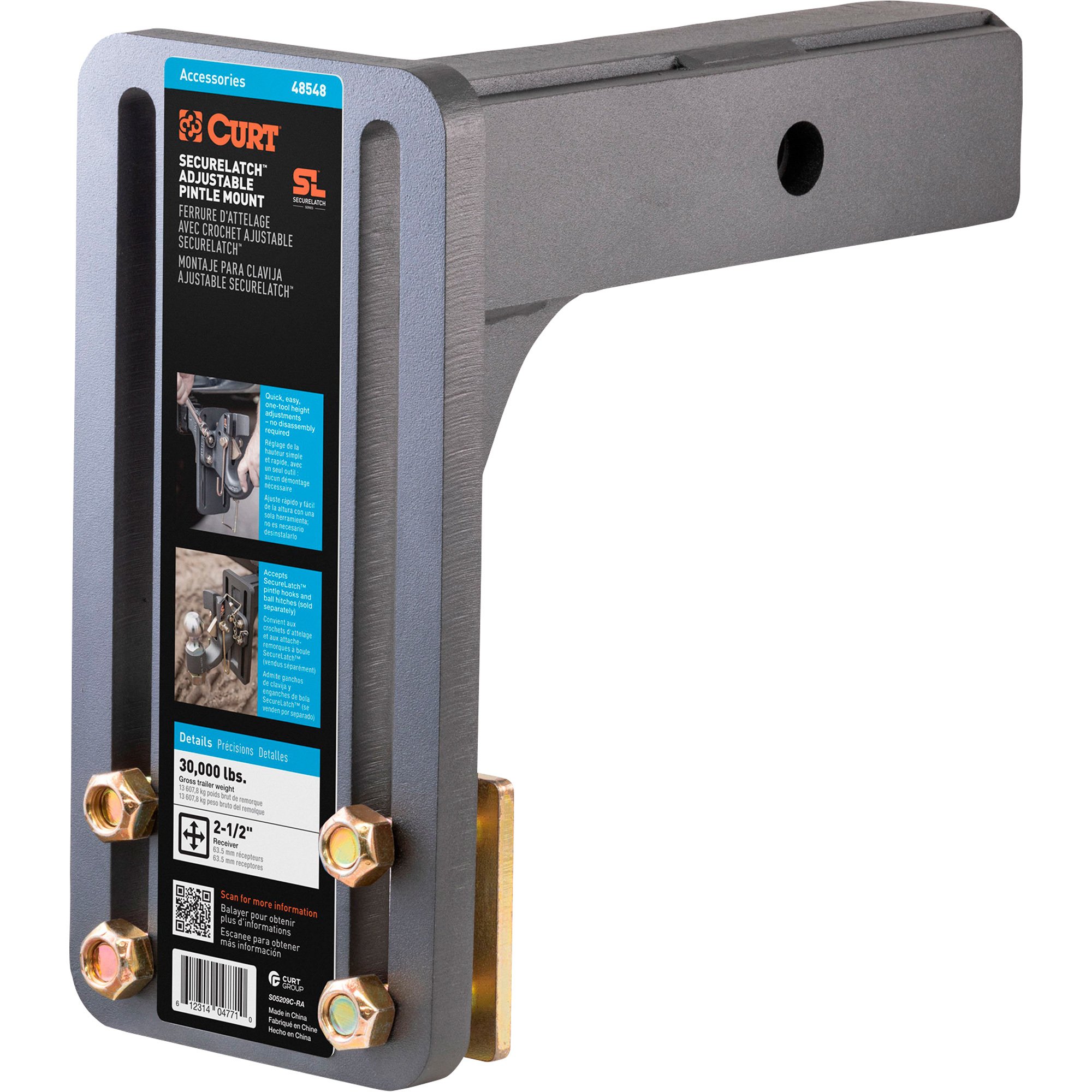 Curt SecureLatch 15Ton Adjustable Slide Pintle — Model 48548 Northern Tool