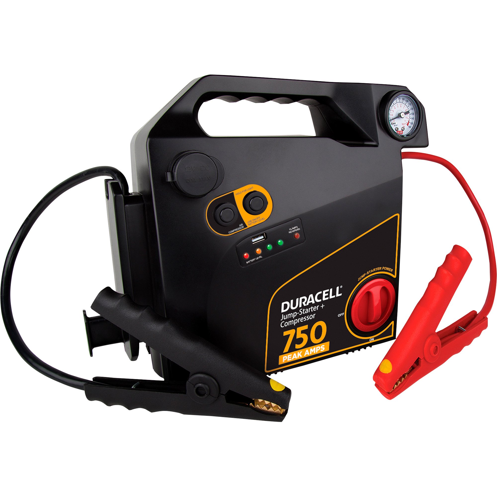 Duracell 12 Volt Jump Starter with Air Compressor — 750 Peak Amps