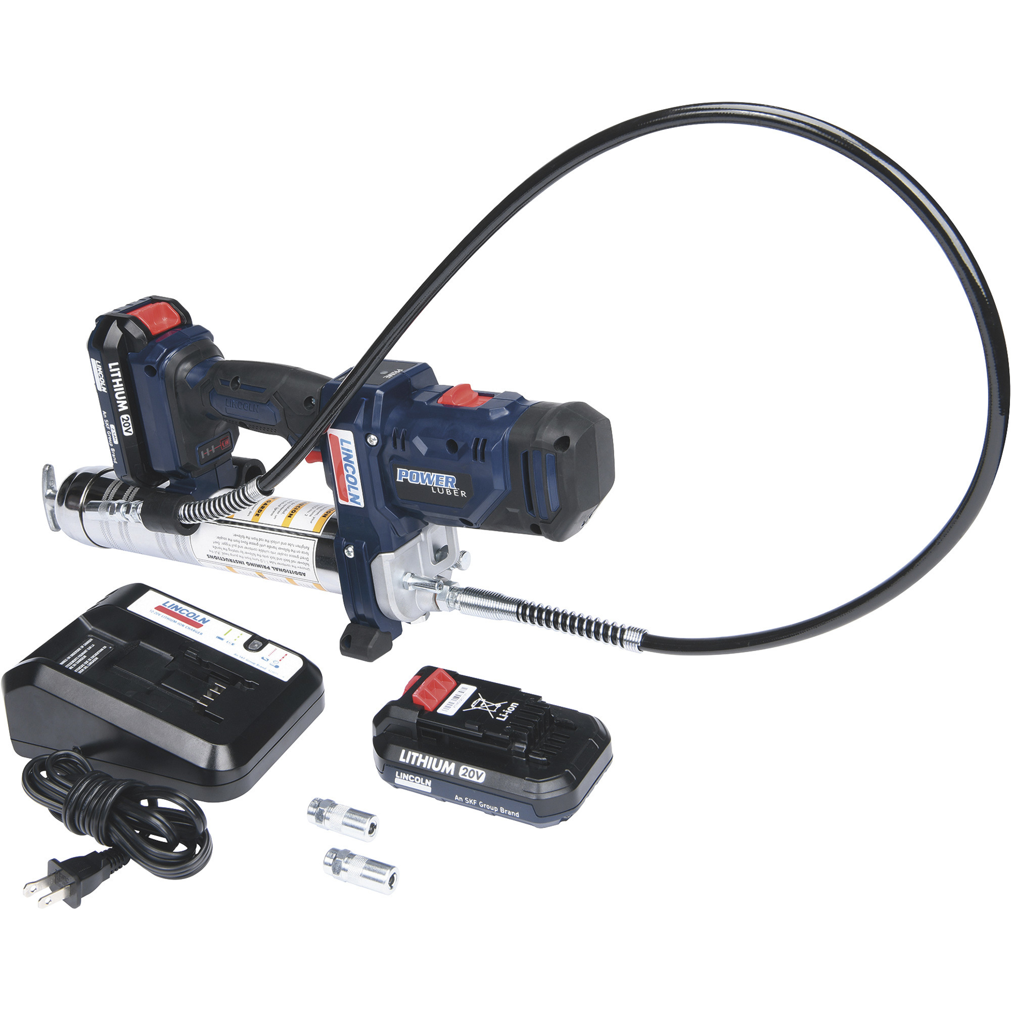 Lincoln PowerLuber Li-Ion Grease Gun Kit, 20V, 10,000 PSI, 2 Batteries, Model# 1888