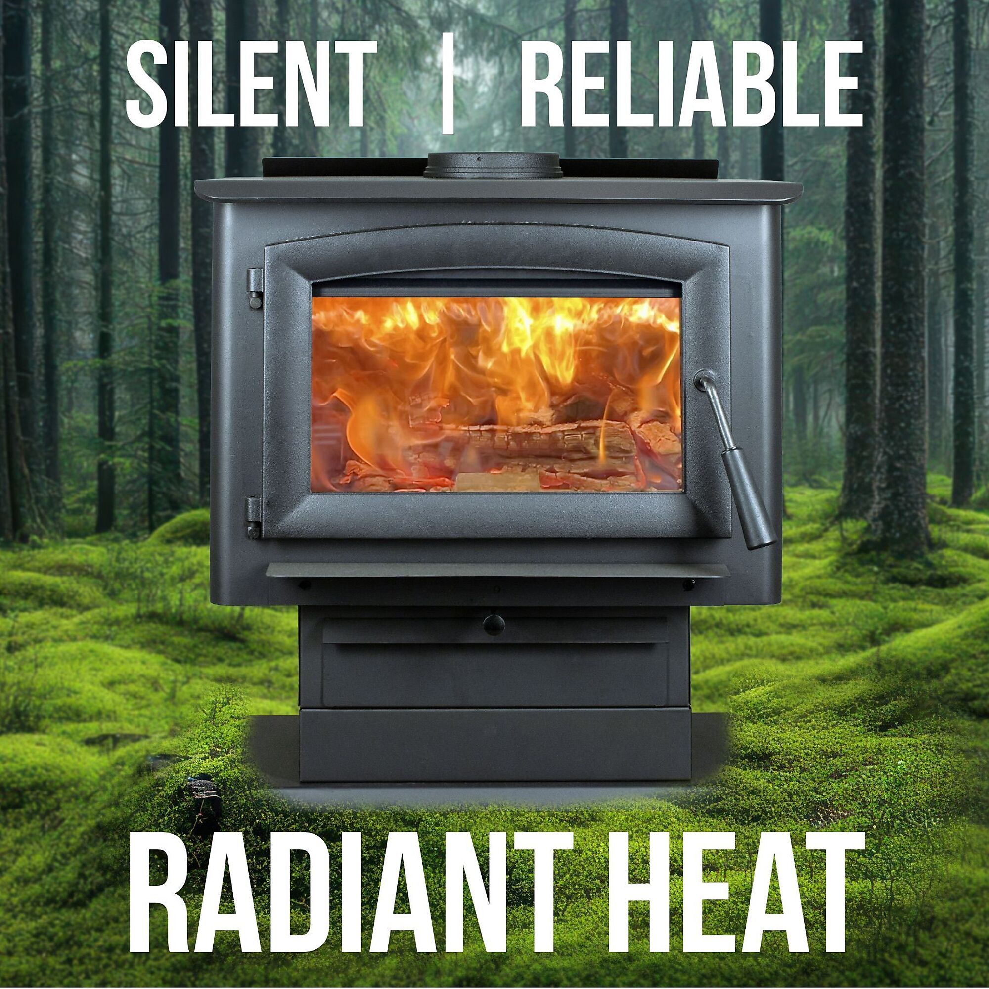 Vogelzang Plate Steel Wood Stove with Blower, 89,000 BTU, EPA Certified