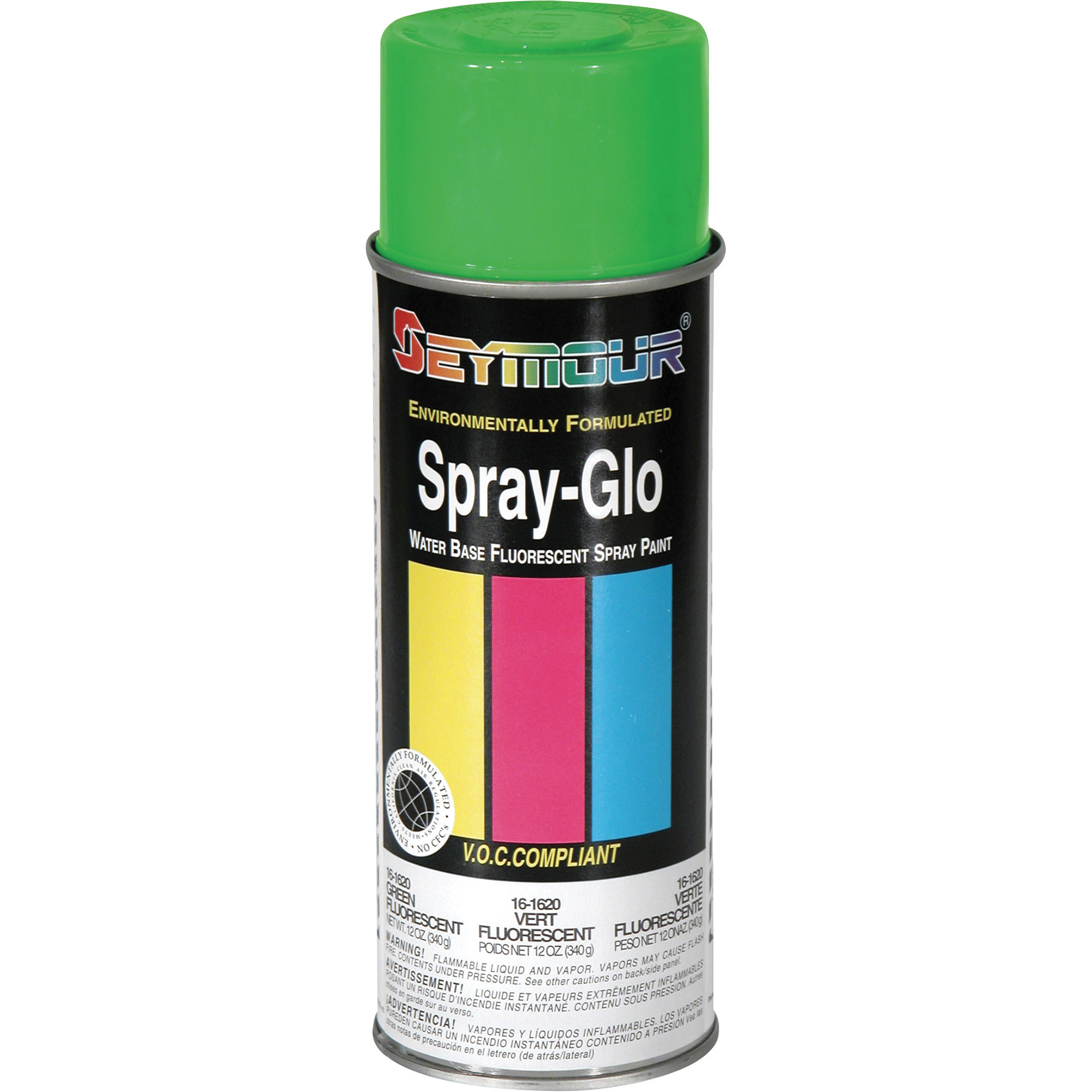Seymour Spray-Glo Fluorescent Paint — Fluorescent Green, 16-Oz. Can, Model#  16-1620-CS
