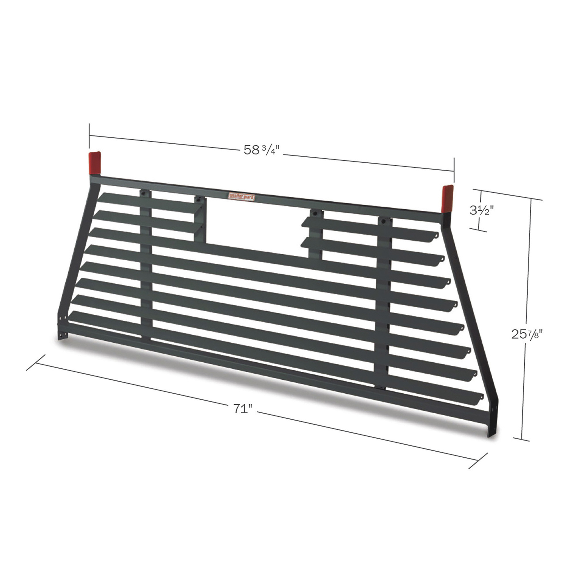 Weather Guard Protect-A-Rail Louvered Headache Rack, Steel, Black ...