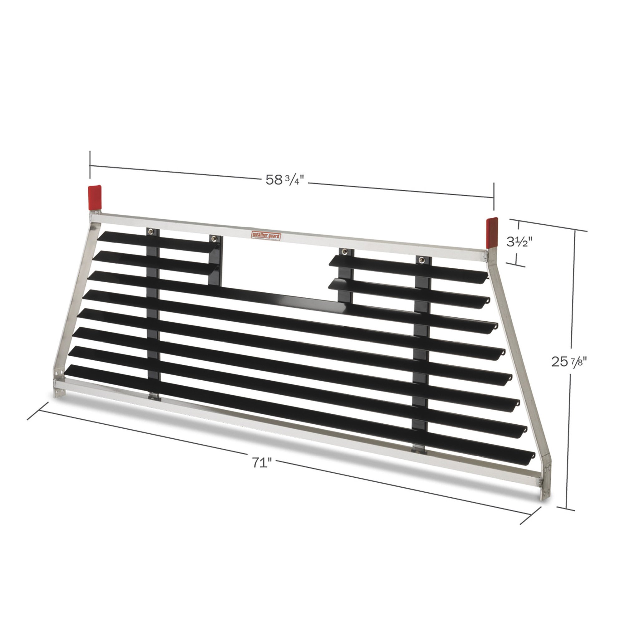 Weather Guard Protect-A-Rail Louvered Headache Rack — Aluminum, Model ...